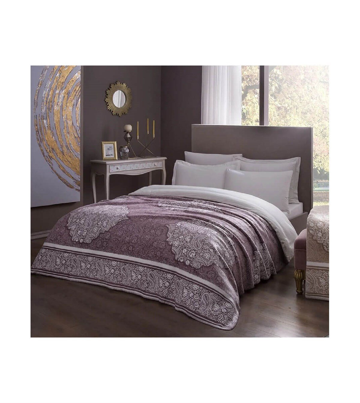 Taç Aryan Mürdüm Battaniye 71248757TaçTek Kişilik Battaniye