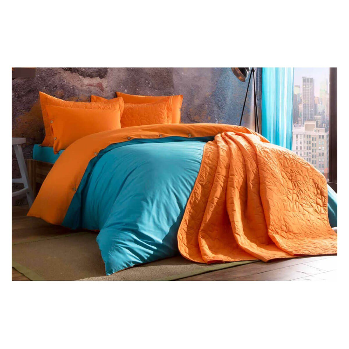 Taç Colorful Çift Kişilik Nevresim Takımı Turkuaz 60143051TaçÇift Kişilik Nevresim