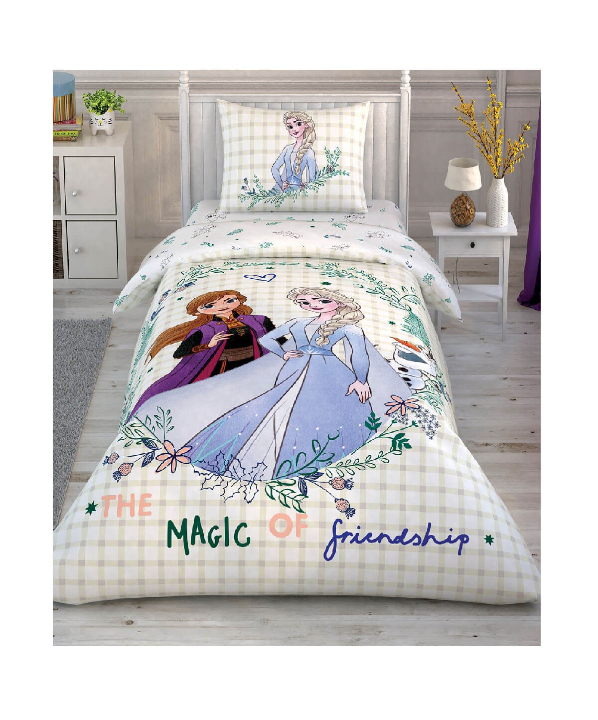 Taç Disney Frozen 2 Friendship Tek Kişilik Nevresim TakımıTaçTek Kişilik Nevresim