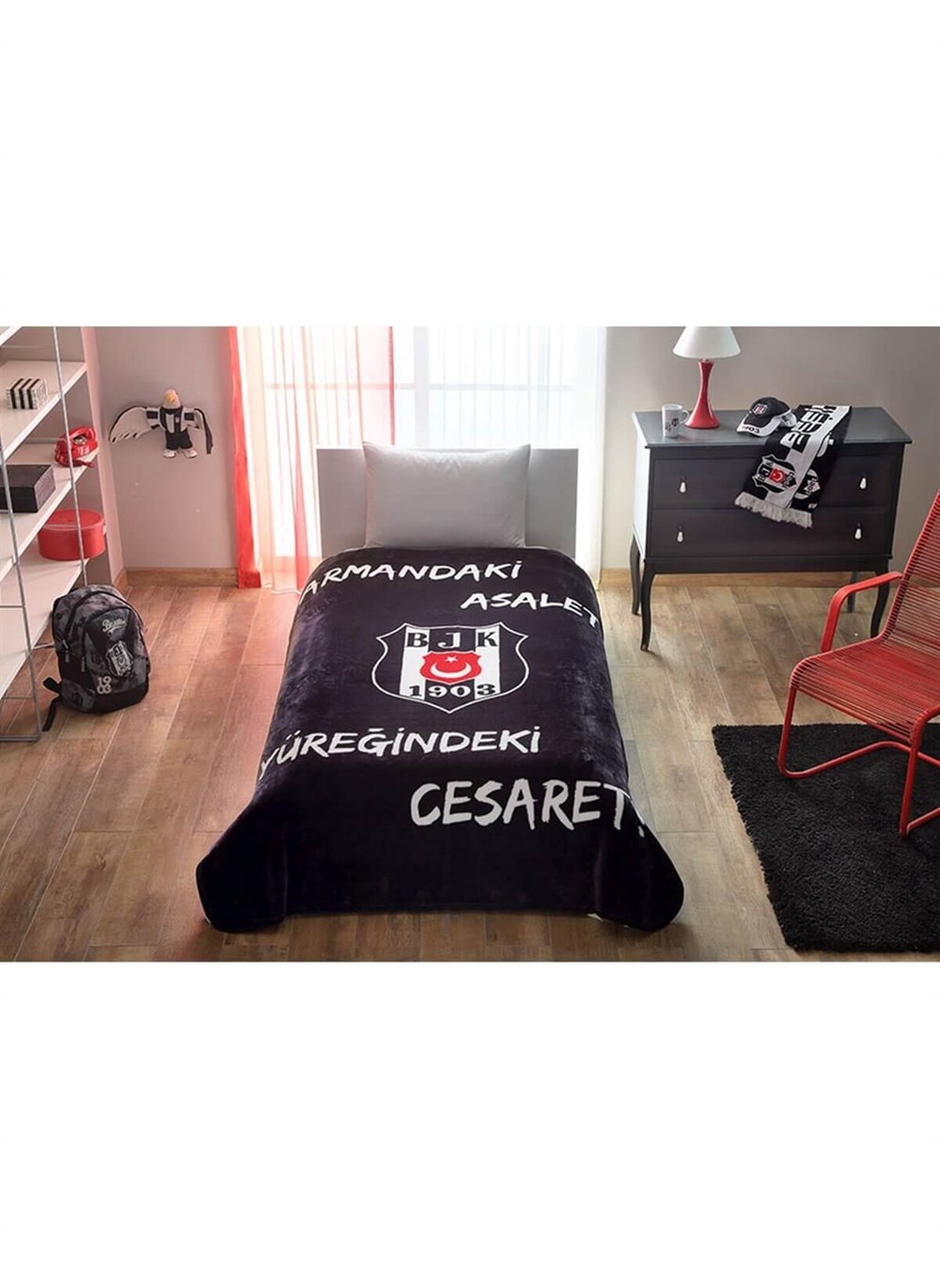 Taç Lisanslı Beşiktaş Kartal Tek Kişilik Battaniye 71028444