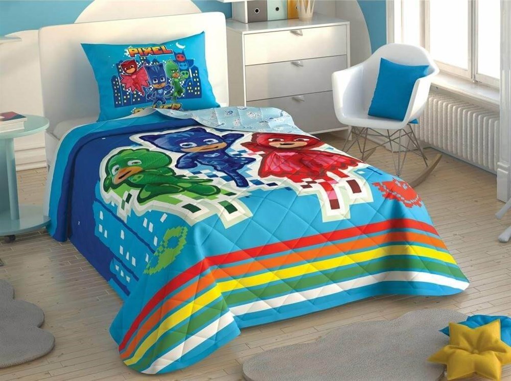 Taç Lisanslı Pj Masks Power Efect Ranforce Yatak Örtüsü Seti