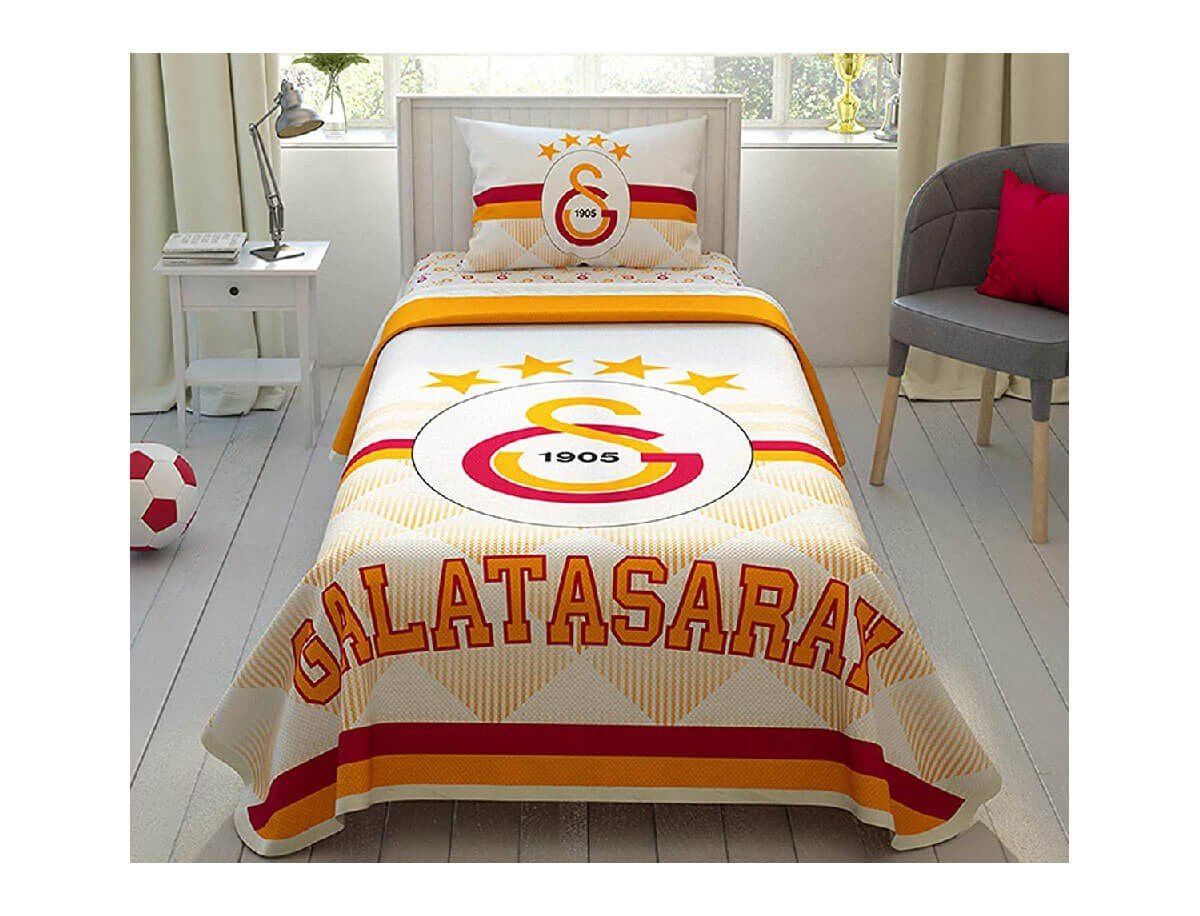 Taç Lisanslı Pkb Çizgili Tek Kişilik Galatasaray Pike Takımı 60201614TaçTek Kişilik Pike Takımı