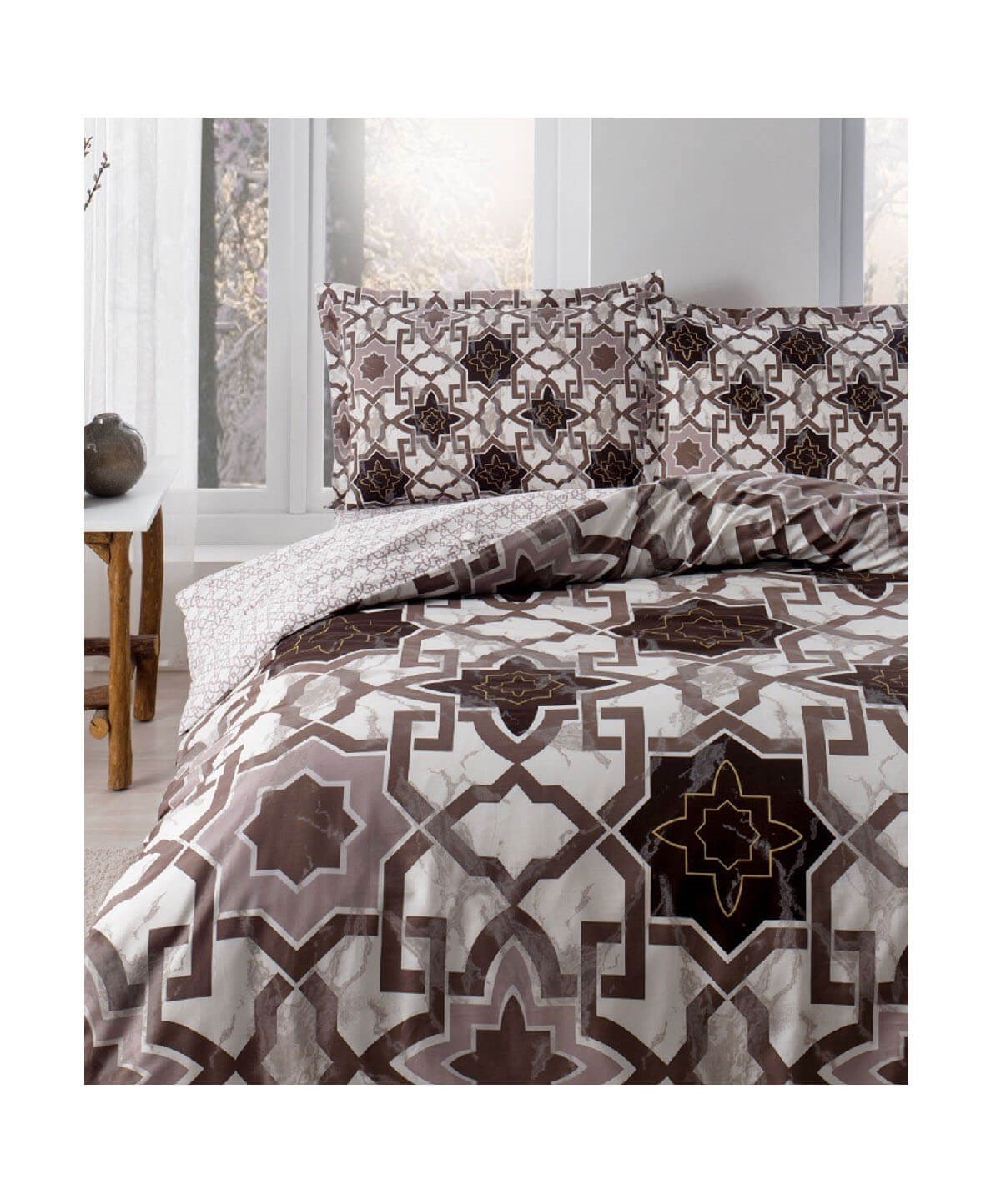 Taç Loretto Çift Kişilik Saten Nevresim TakımıTaçÇift Kişilik Nevresim