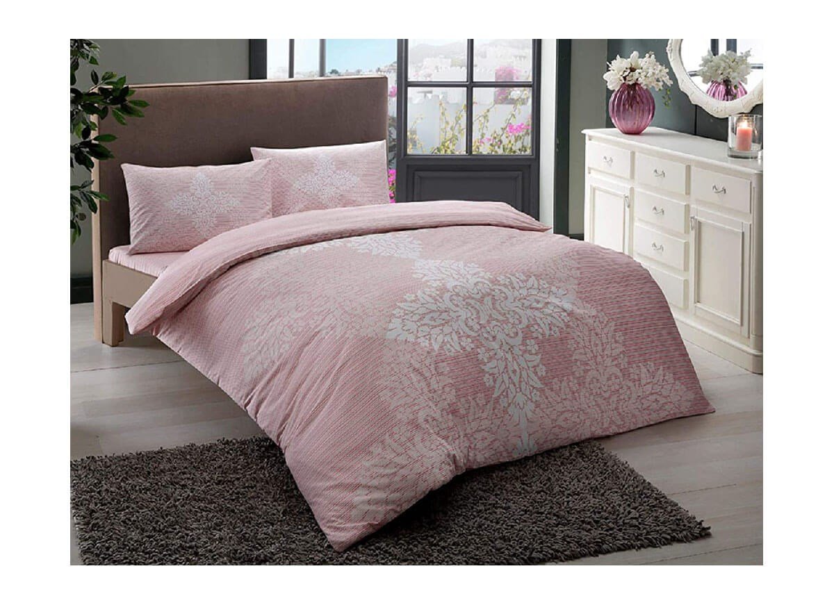 Taç Ranforce Nevresim Takımı Janna Tek Kişilik Pembe 60191698TaçTek Kişilik Nevresim