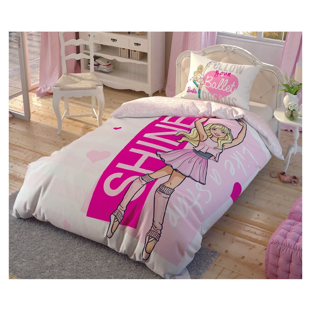 Tek Kişilik Lisanslı Nevresim Takımı Barbie Ballet 60197460TaçTek Kişilik Nevresim
