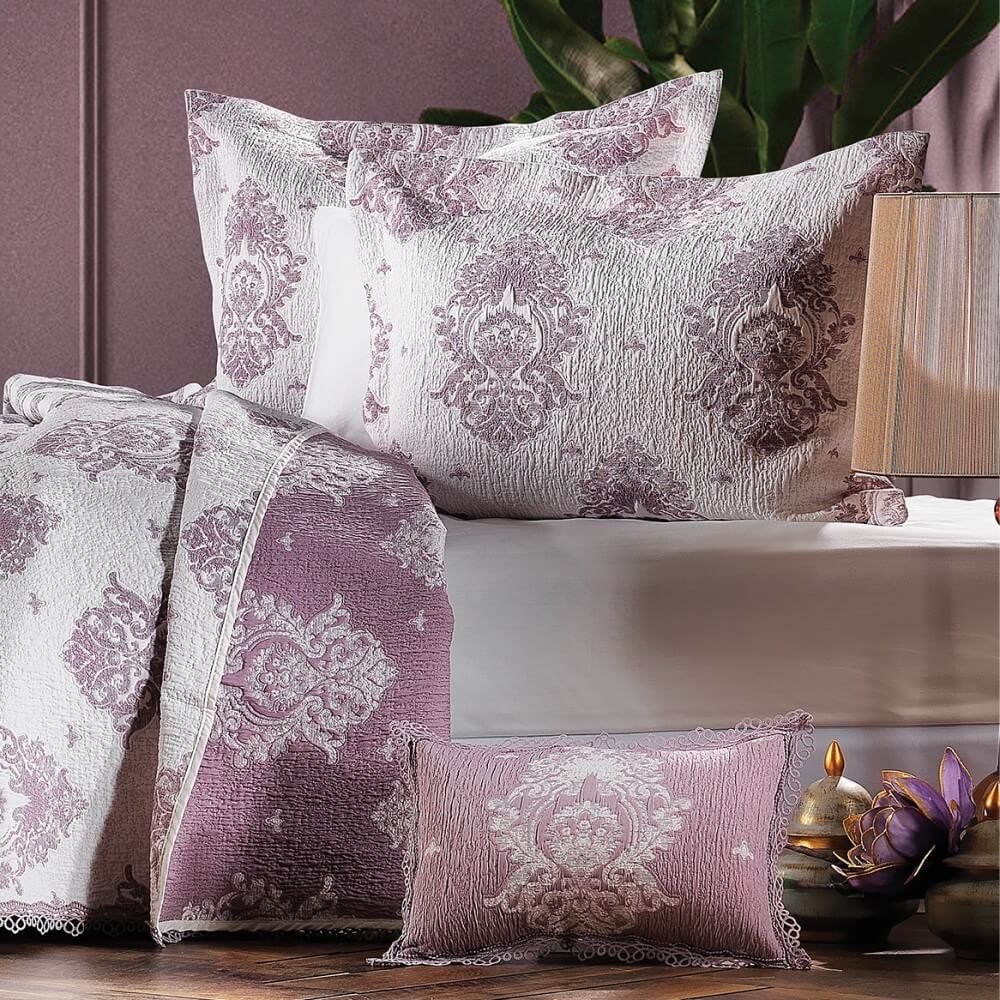Zebra Casa All Days Damask Tek Kişilik Yatak Örtüsü Takımı Mürdüm