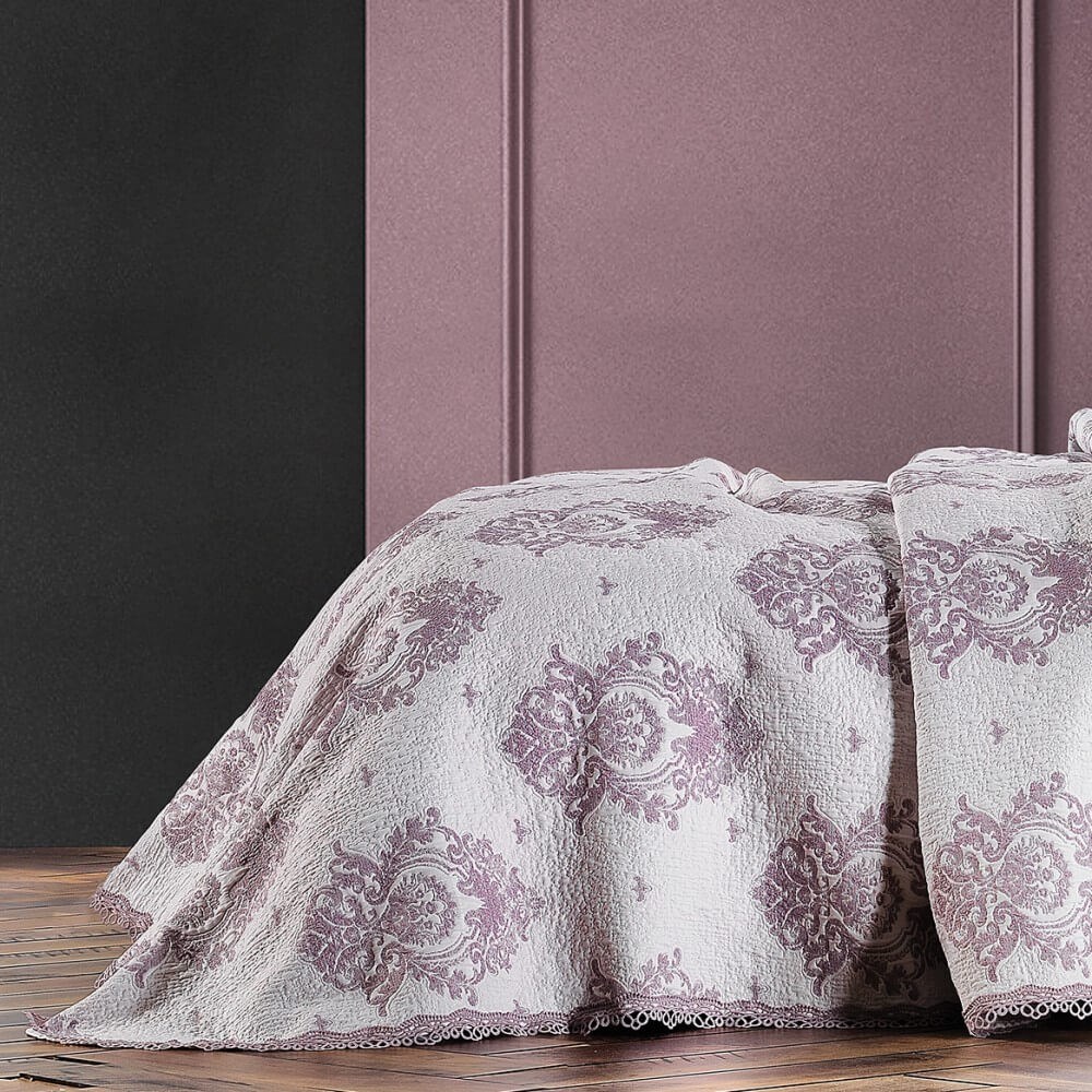 Zebra Casa All Days Damask Tek Kişilik Yatak Örtüsü Takımı Mürdüm