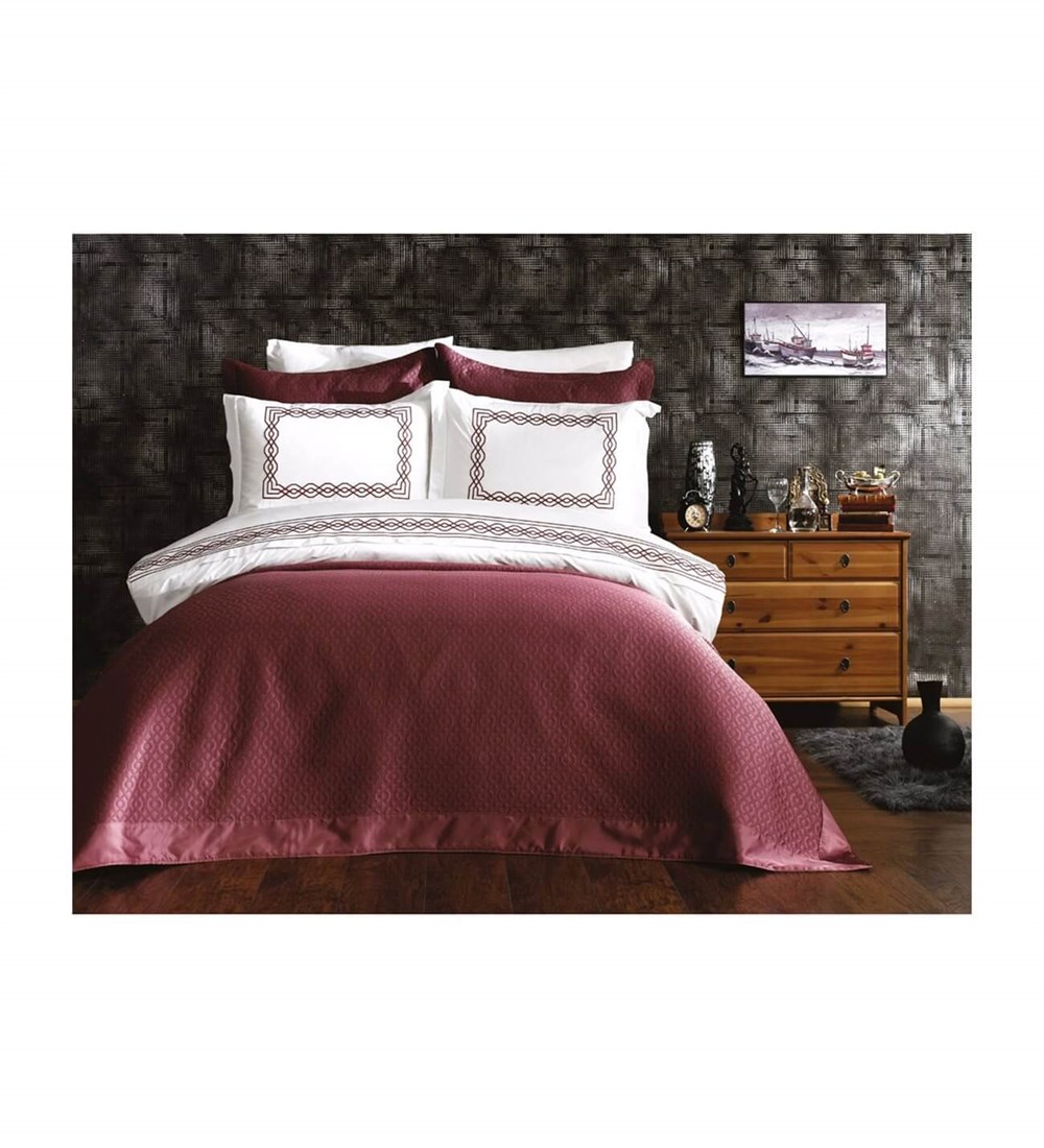 Zebra Casa Antibes Cherry Çift Kişilik Nevresim Yatak Örtüsü Seti