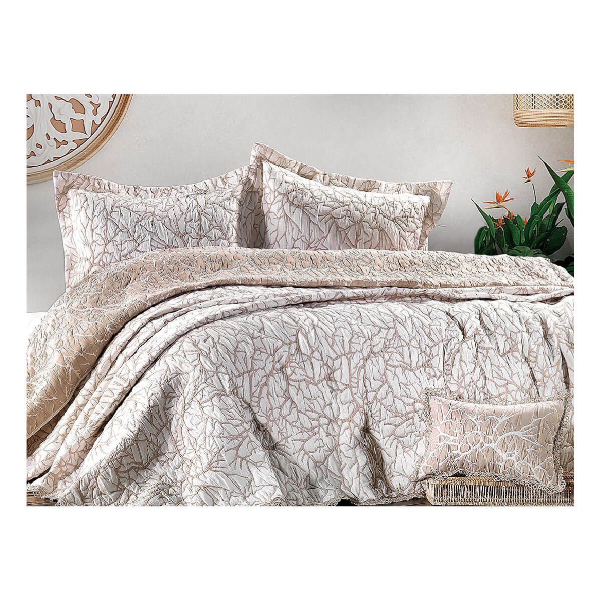 Zebra Casa Boungh Tek Kişilik Yatak Örtüsü BejZebra CasaTek Kişilik Yatak Örtüsü