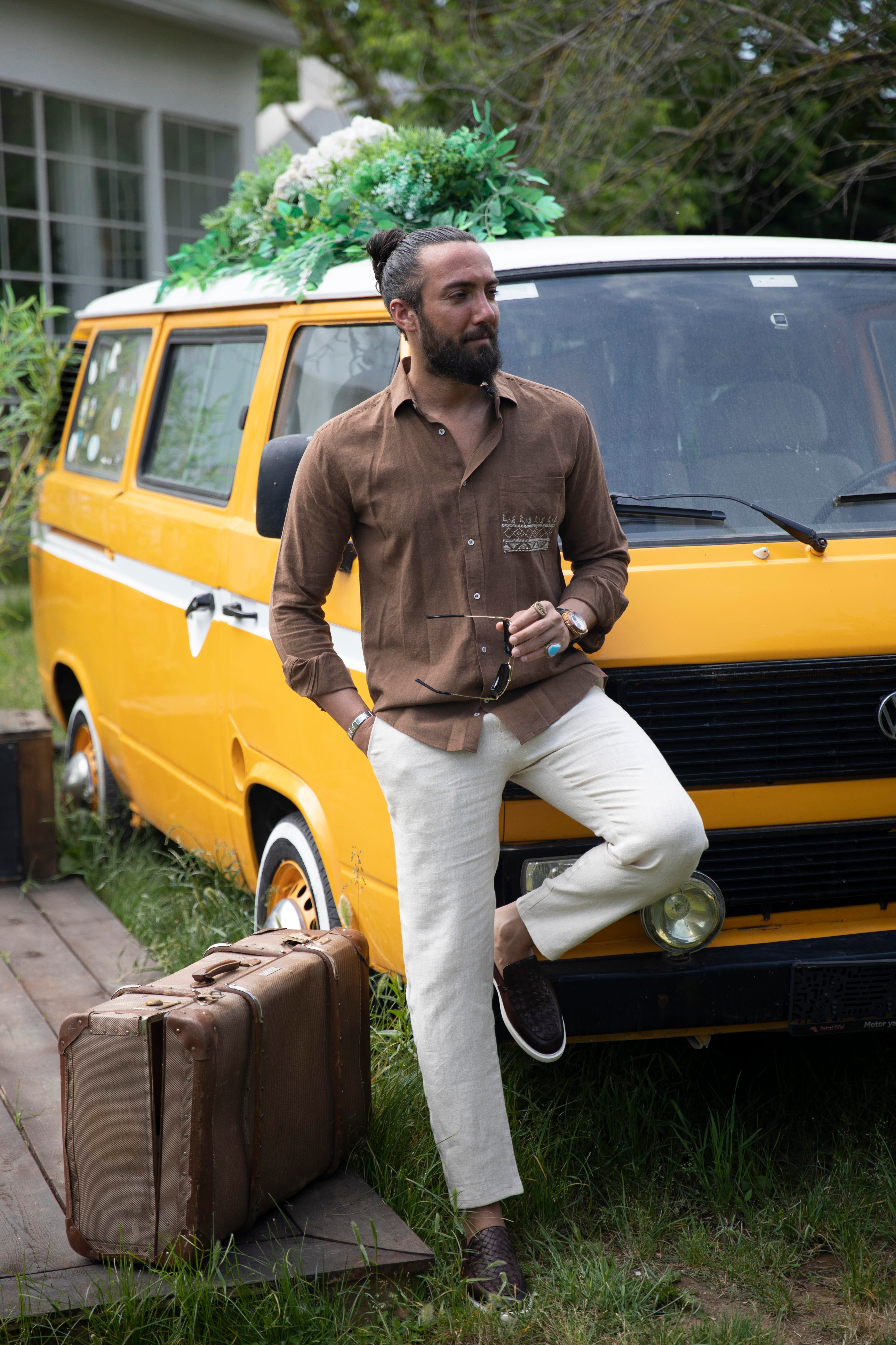 Desenli Slim Fit Uzun Kollu Keten Erkek Gömlek ürünü ÜST GİYİM kategorisinde sizleri bekliyor.