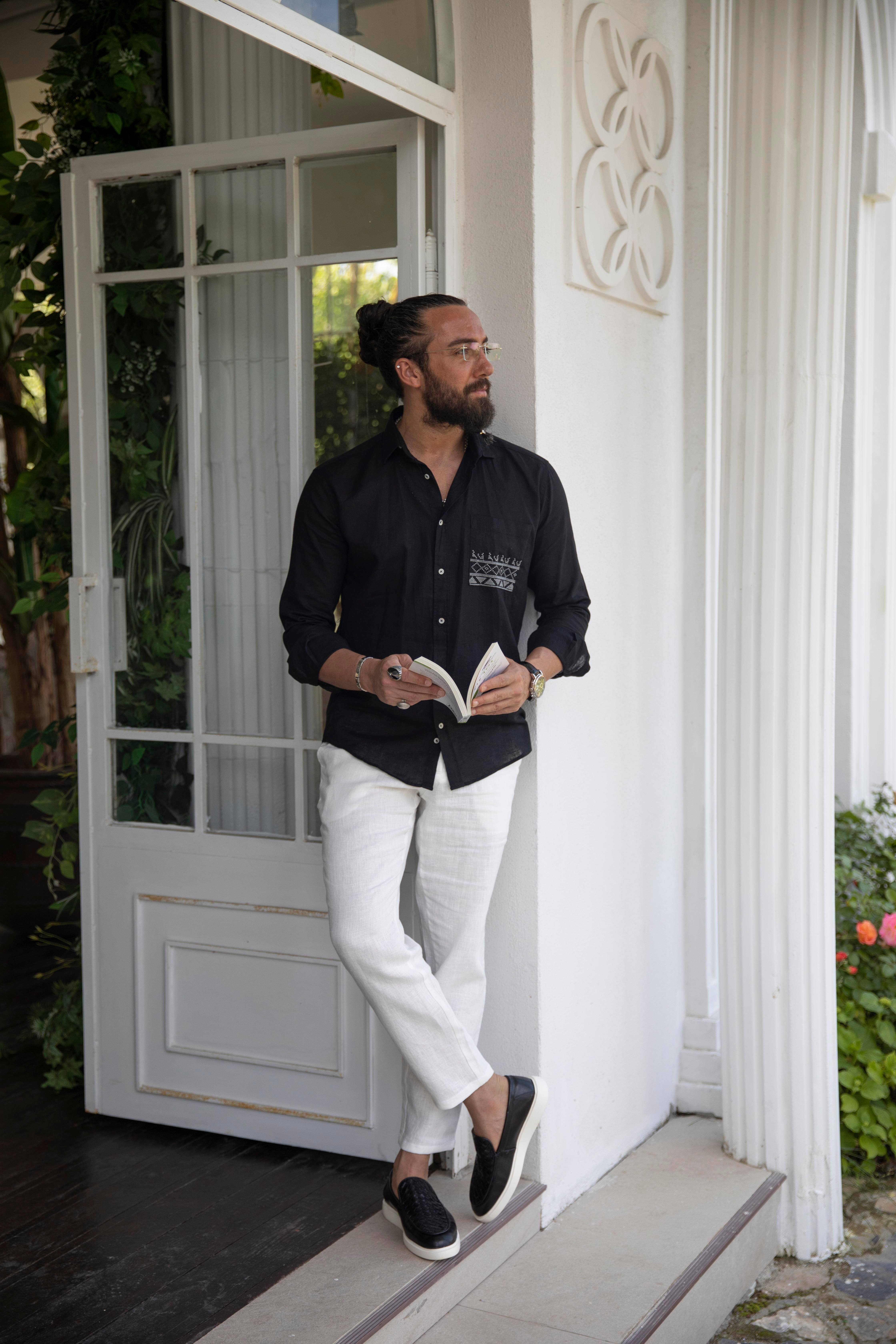 Desenli Slim Fit Uzun Kollu Keten Erkek Gömlek ürünü ÜST GİYİM kategorisinde sizleri bekliyor.