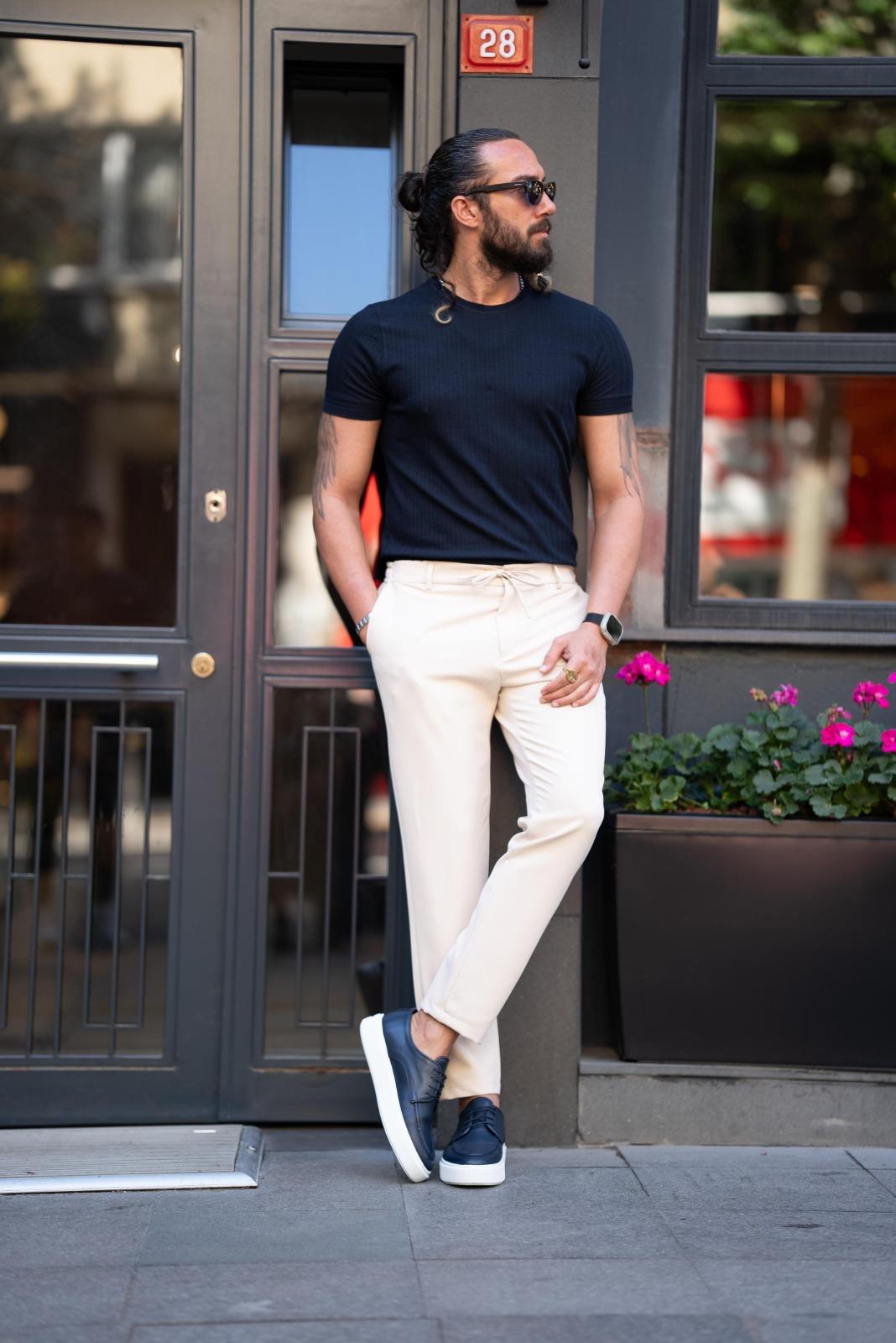 Düz Süper Slim Fit İpli Erkek Pantolon Taş ürünü ALT GİYİM kategorisinde sizleri bekliyor.