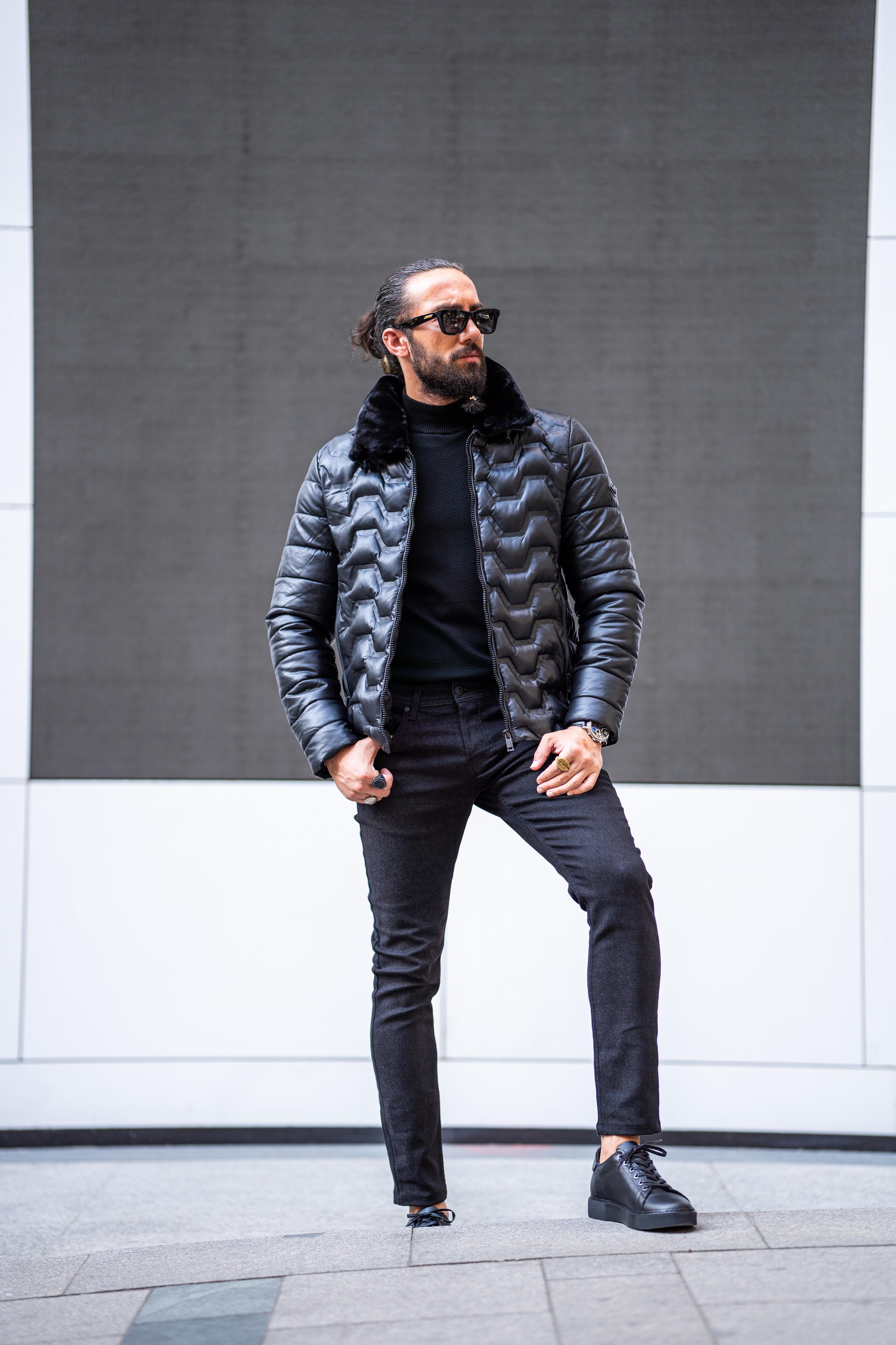 Özel Tasarım Kürk Detaylı Kendinden Baskılı Mont ürünü DIŞ GİYİM kategorisinde sizleri bekliyor.