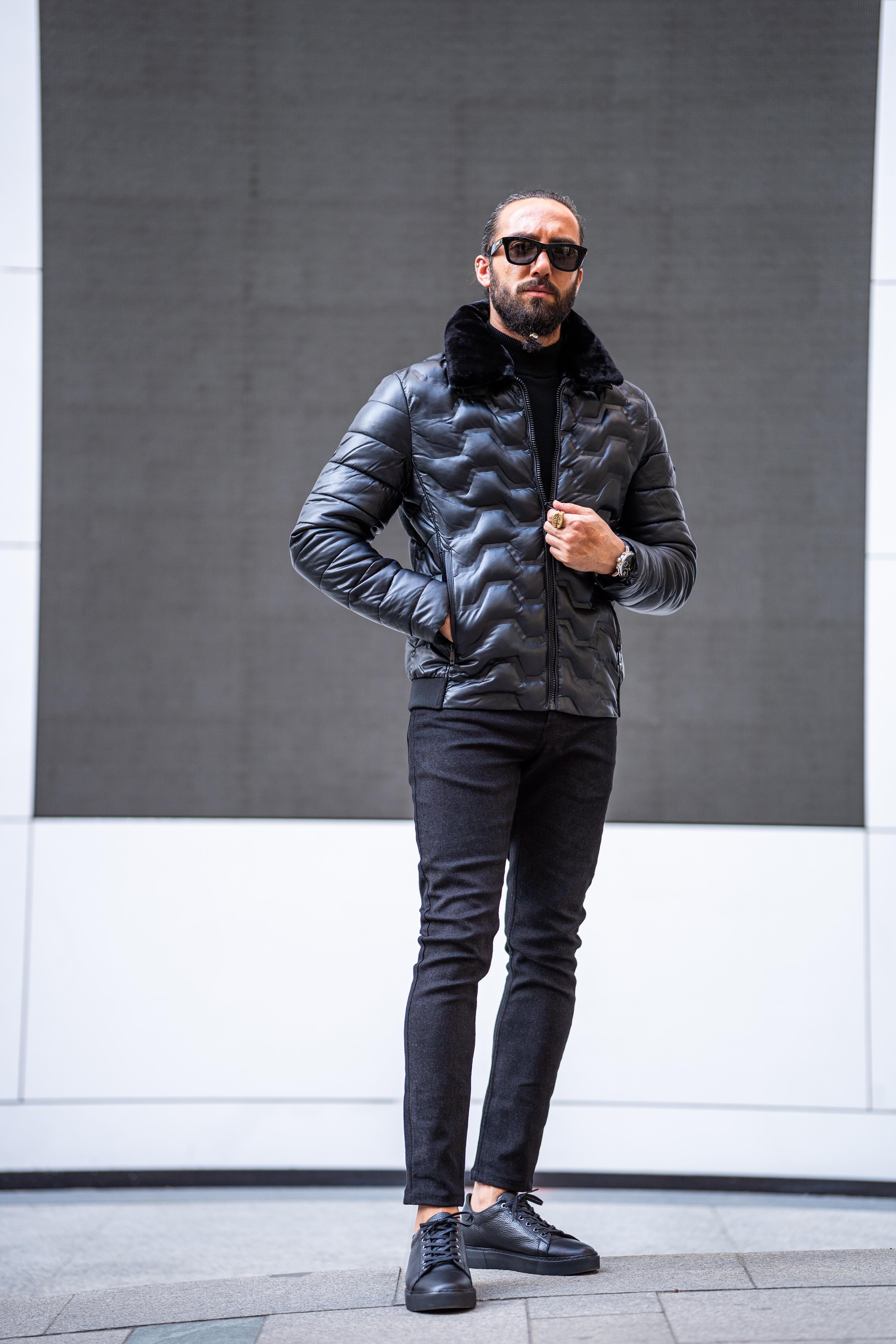 Özel Tasarım Kürk Detaylı Kendinden Baskılı Mont ürünü DIŞ GİYİM kategorisinde sizleri bekliyor.