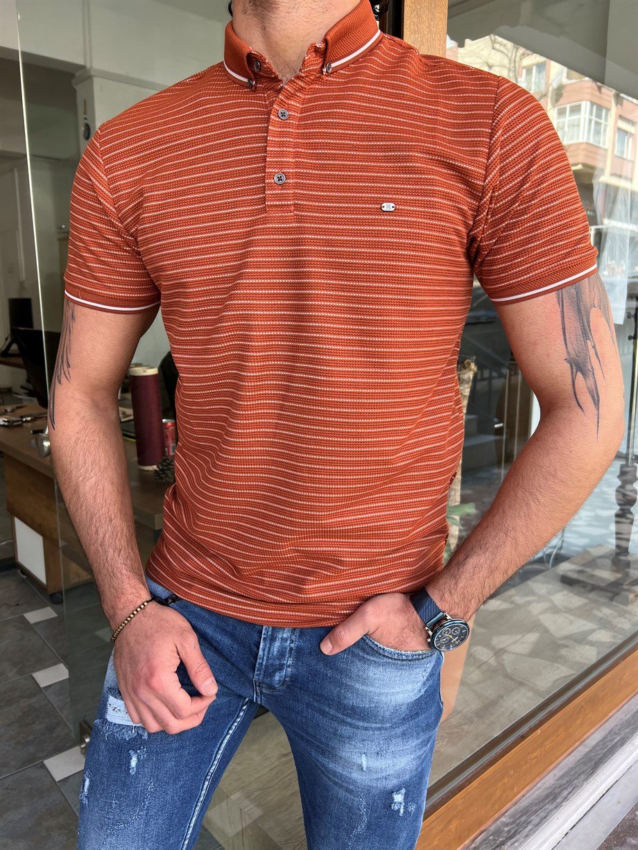Polo yaka Kendinden Desenli T-shirt ürünü ÜST GİYİM kategorisinde sizleri bekliyor.