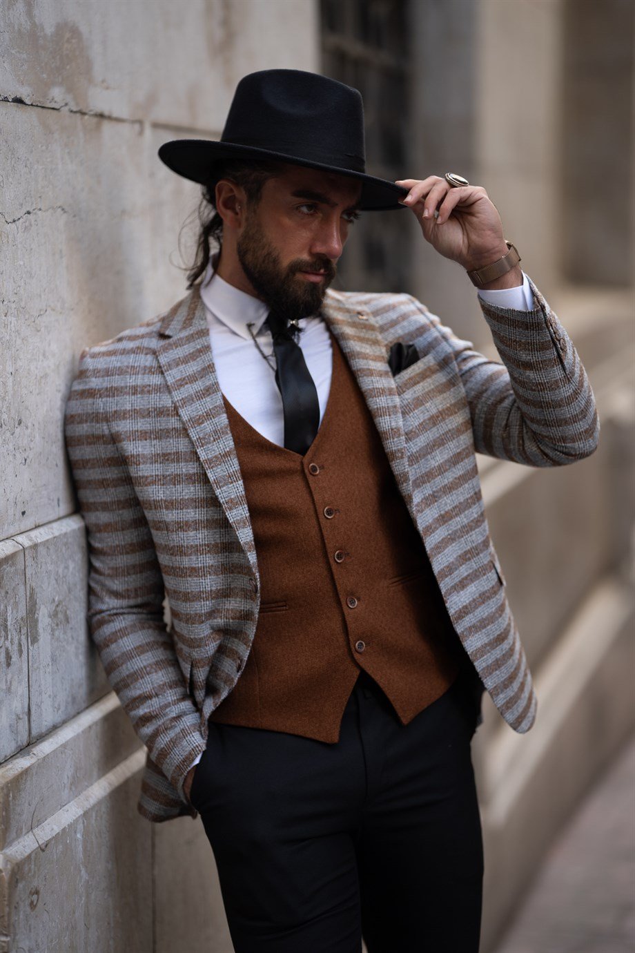 Plaid Patterned Slim Fit Jacket With Vest ürünü OUTERWEAR kategorisinde sizleri bekliyor.