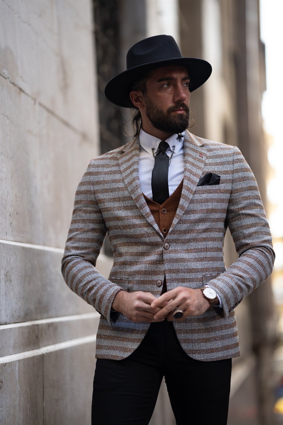 Plaid Patterned Slim Fit Jacket With Vest ürünü OUTERWEAR kategorisinde sizleri bekliyor.