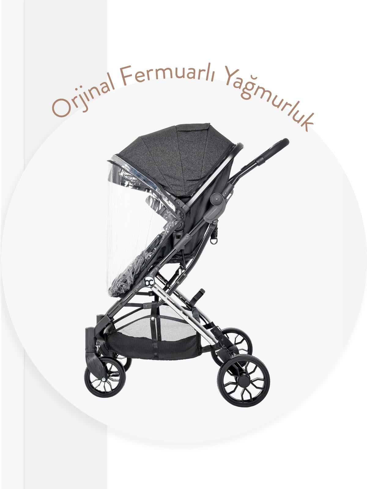 Venedik Oto Koltuklu Travel Sistem Bebek Arabası Siyah