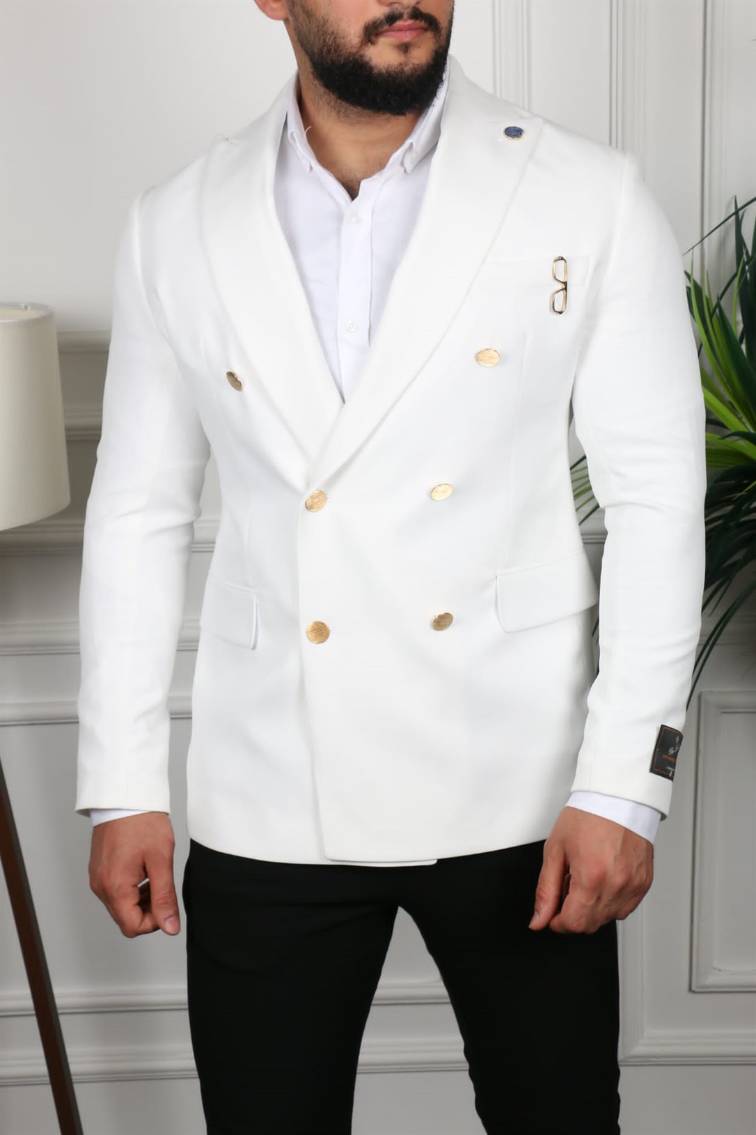 Beyaz Blazer Tek Ceket Sivri Yaka İtalyan Stil Slim Fit | AgustiniCEKETAGUSTİNİCk1071AGUSTİNİBeyaz Blazer Tek Ceket Sivri Yaka İtalyan Stil Slim Fit | Agustini