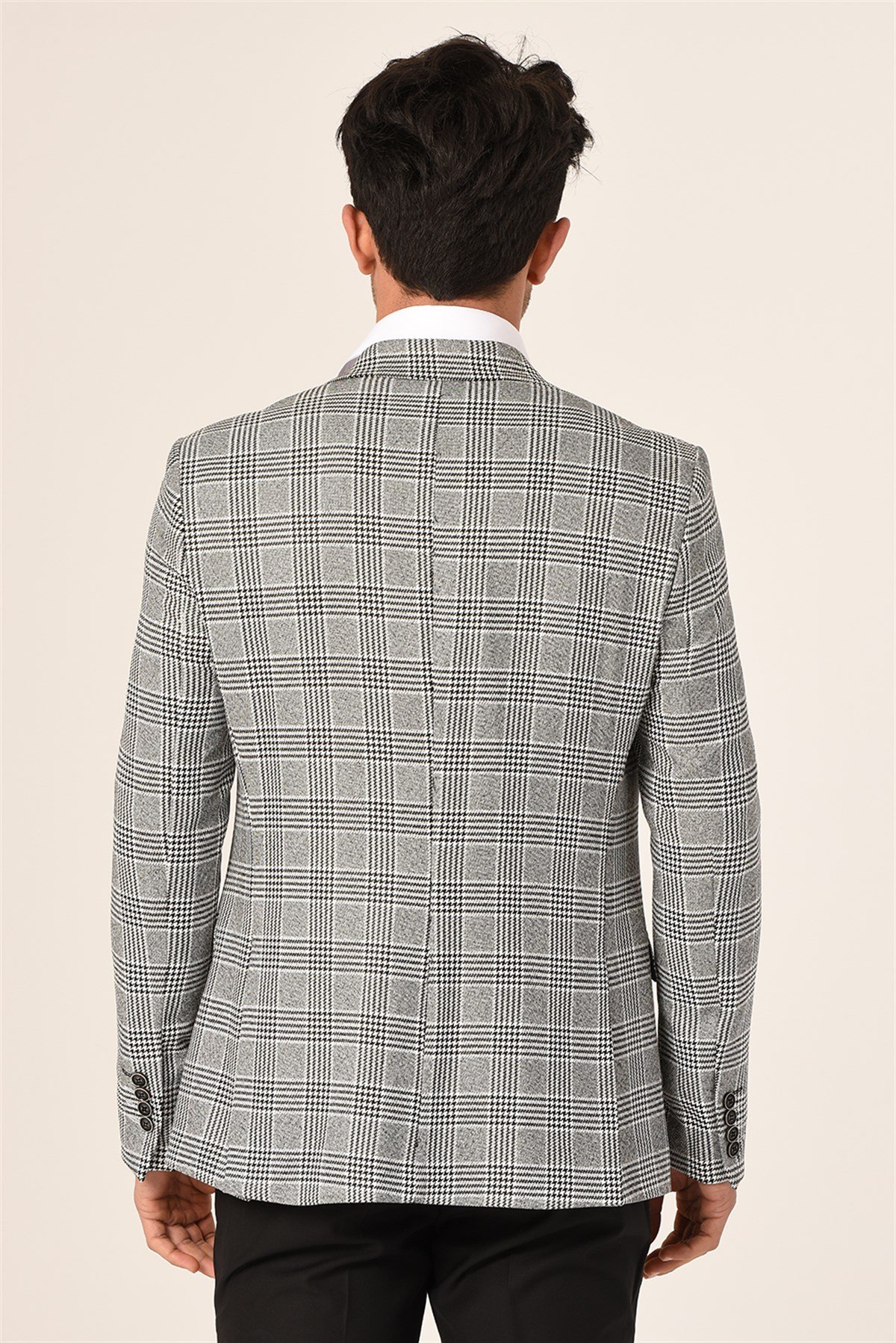 Gri Ekose,Blazer Tek Ceket Sivri Yaka Slim Fit | AgustiniCEKETAGUSTİNİCk1054AGUSTİNİGri Ekose,Blazer Tek Ceket Modelleri ve Fiyatları | Agustini