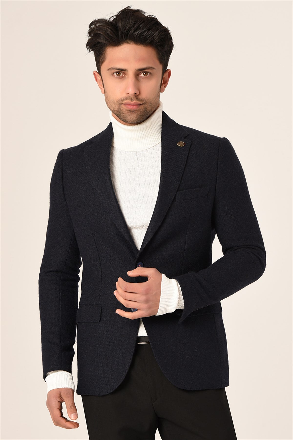 Lacivert,Blazer Tek Ceket Sivri Yaka Slim Fit | AgustiniCEKETAGUSTİNİCk1057AGUSTİNİLacivert,Blazer Tek Ceket Modelleri ve Fiyatları | Agustini
