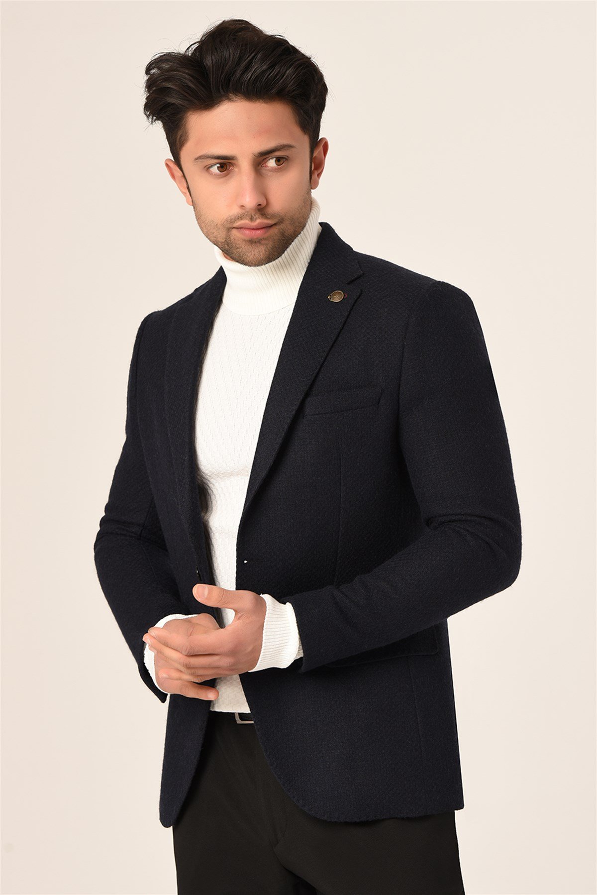 Lacivert,Blazer Tek Ceket Sivri Yaka Slim Fit | AgustiniCEKETAGUSTİNİCk1057AGUSTİNİLacivert,Blazer Tek Ceket Modelleri ve Fiyatları | Agustini
