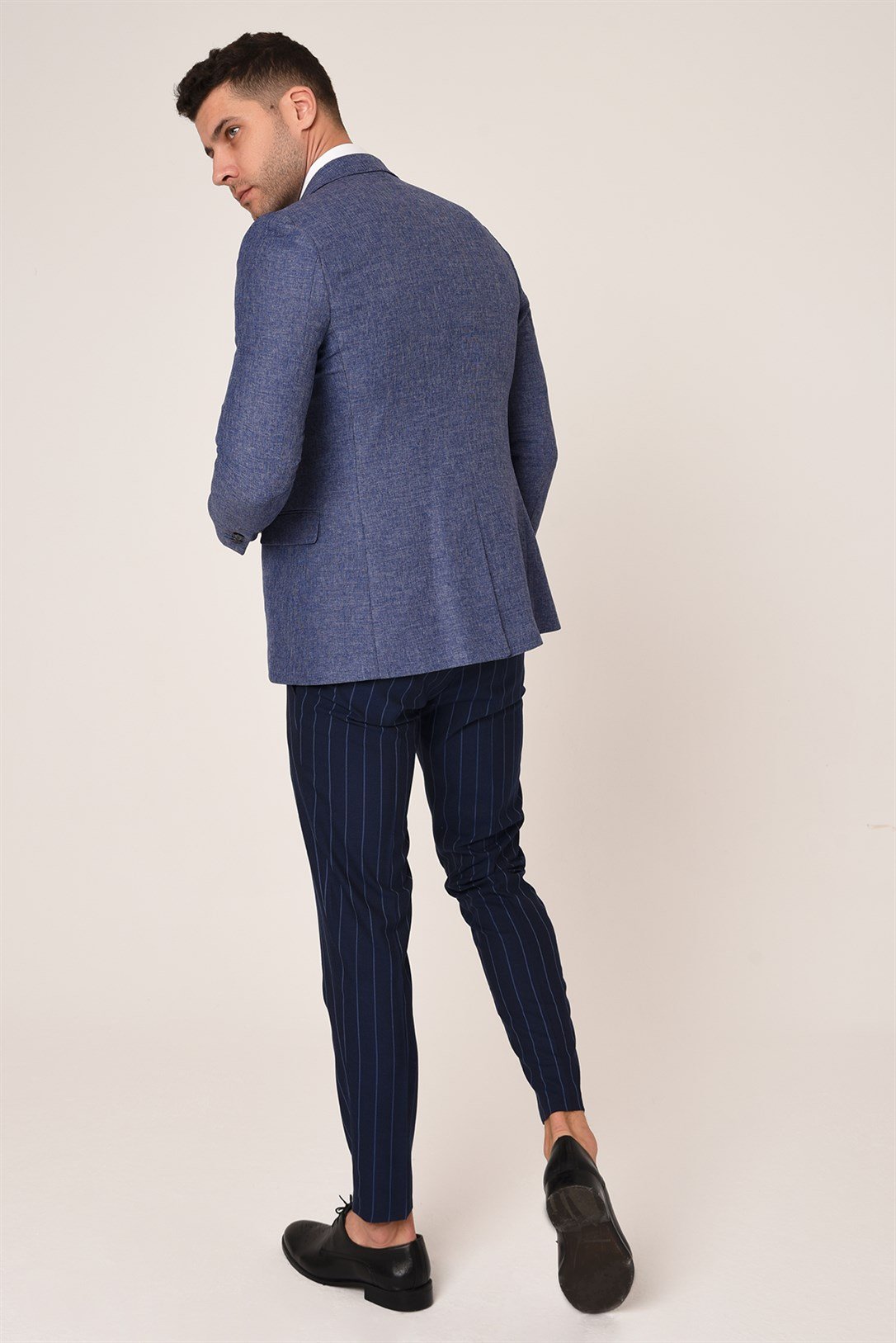 Mavi Renk  Blazer Tek Ceket Mono Yaka Slim Fit | AgustiniCEKETAGUSTİNİCk1065AGUSTİNİYeşil Renk Ekose Blazer Tek Ceket Sivri Yaka Slim Fit | Agustini