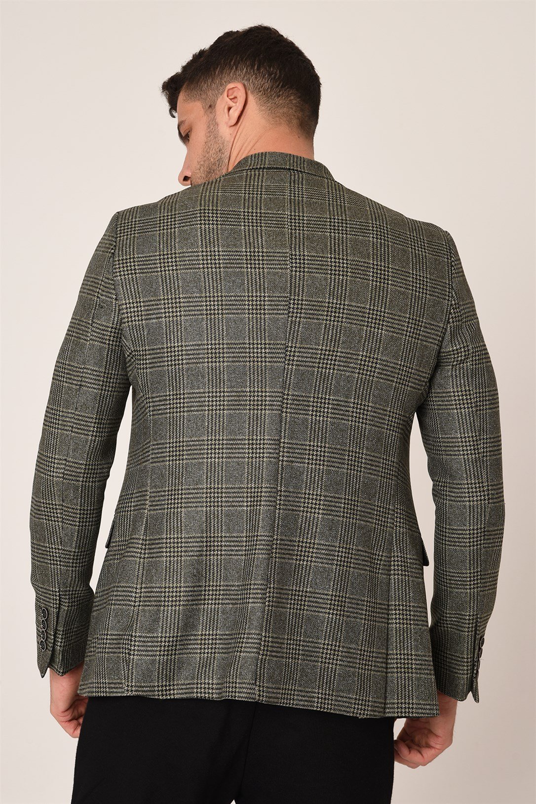 Yeşil Renk Ekose Blazer Tek Ceket  Sivri Yaka Slim Fit | AgustiniCEKETAGUSTİNİCk1064AGUSTİNİYeşil Renk Ekose Blazer Tek Ceket Sivri Yaka Slim Fit | Agustini