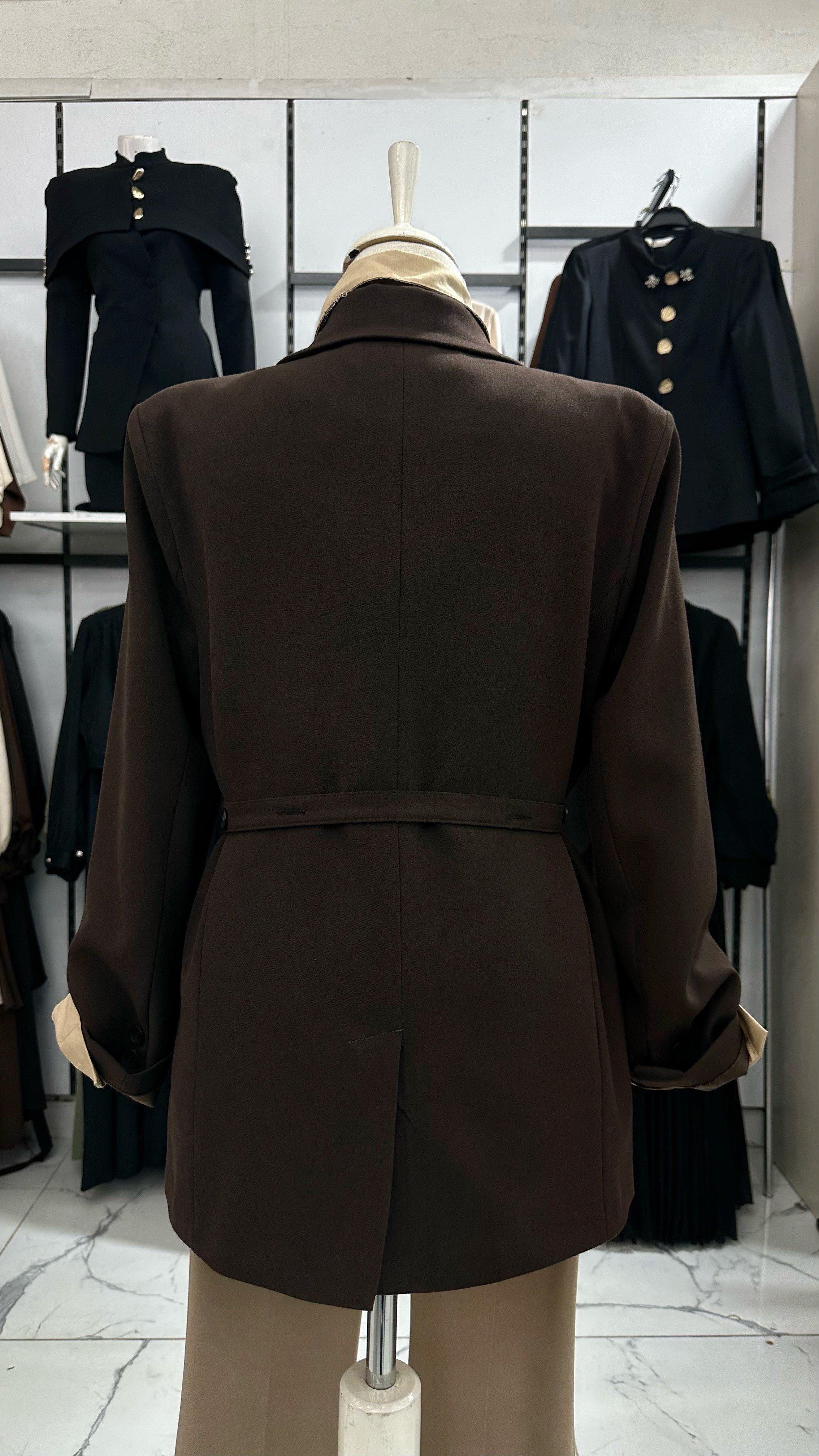 Blazer Ceket Kahverengi DubaiShowroomDIŞ GİYİM09006