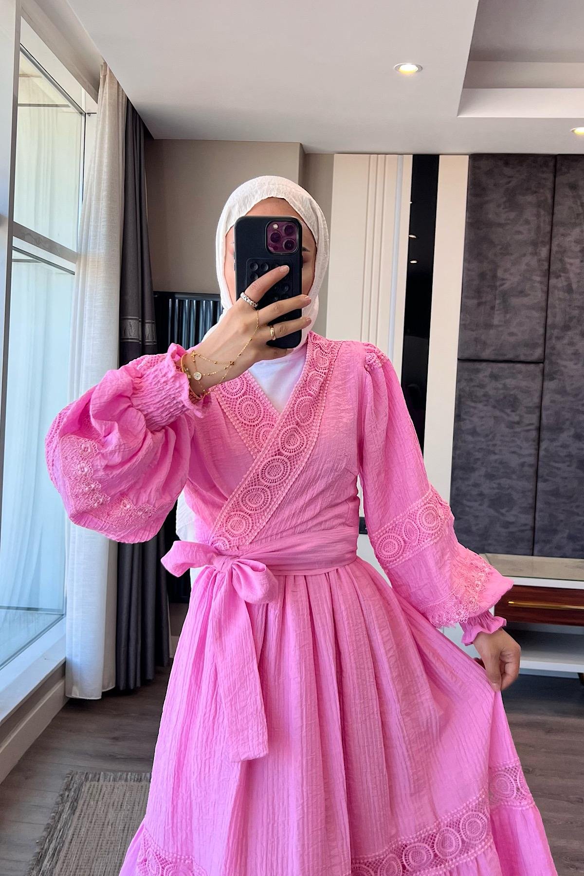 Fisto Detay İkili Takım PembeDubaiShowroomTAKIM01558
