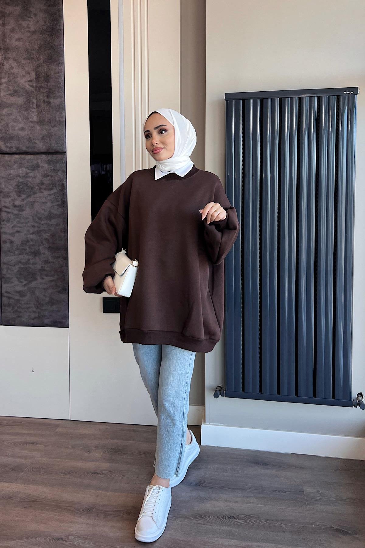 Üç İplik Kumaş Sweat KahverengiDubaiShowroomSWEAT30890