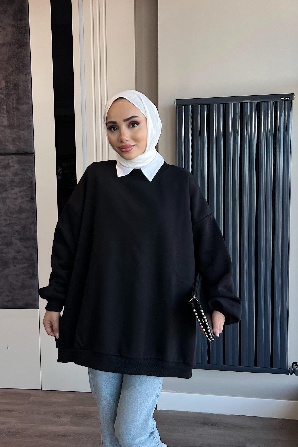 Üç İplik Kumaş Sweat  SiyahDubaiShowroomSWEAT30890BRDO