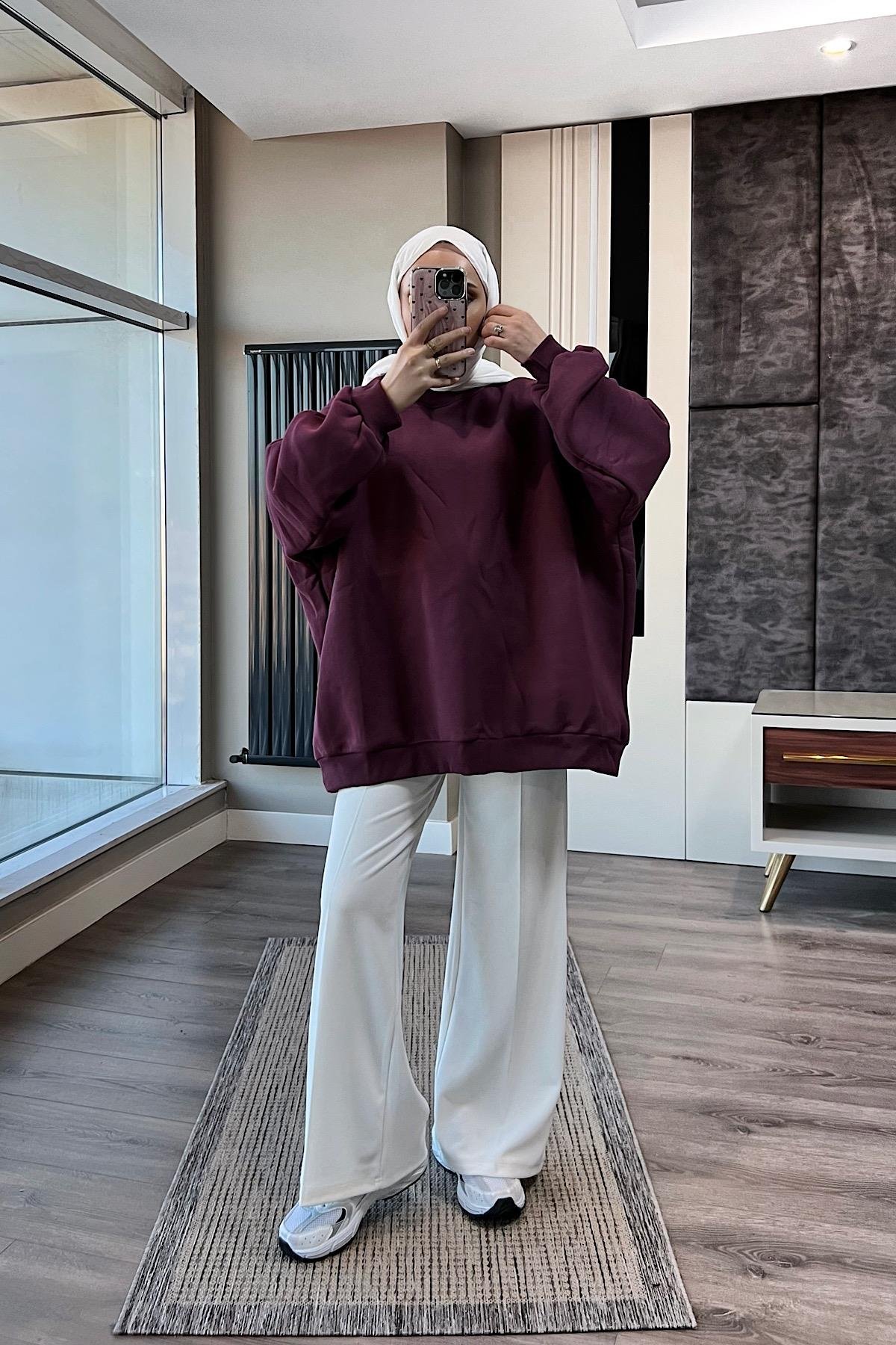 Üç İplik Kumaş Sweat MürdümDubaiShowroomSWEAT30890