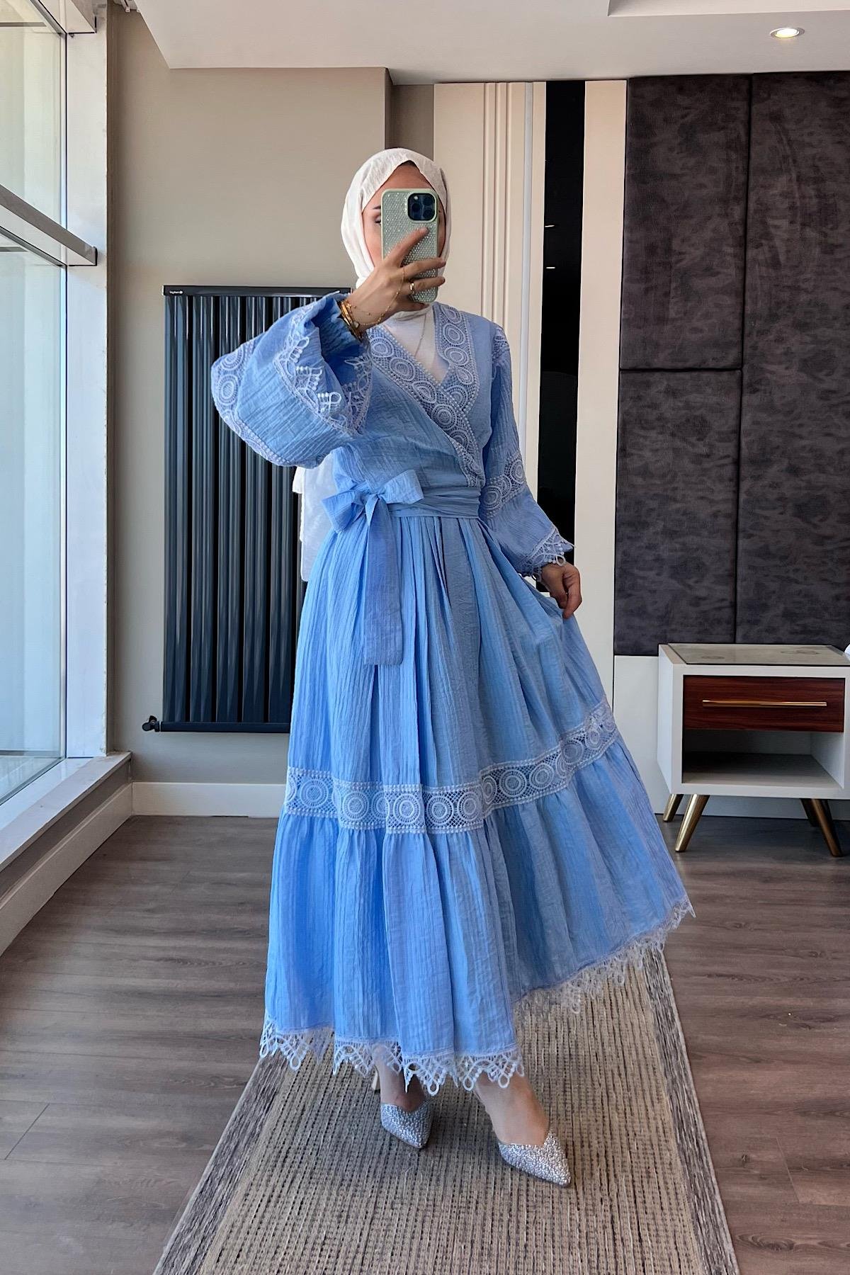 Fisto Detay İkili Takım Bebe MavisiDubaiShowroomTAKIM01558-BEBEMAVİSİ