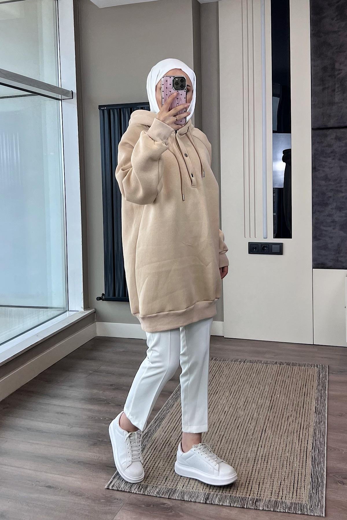 Yakası Çıtçıt Detaylı Sweat DubaiShowroomÜST GİYİM39372