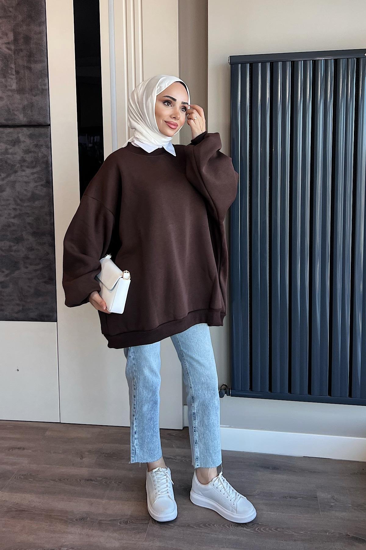 Üç İplik Kumaş Sweat KahverengiDubaiShowroomSWEAT30890