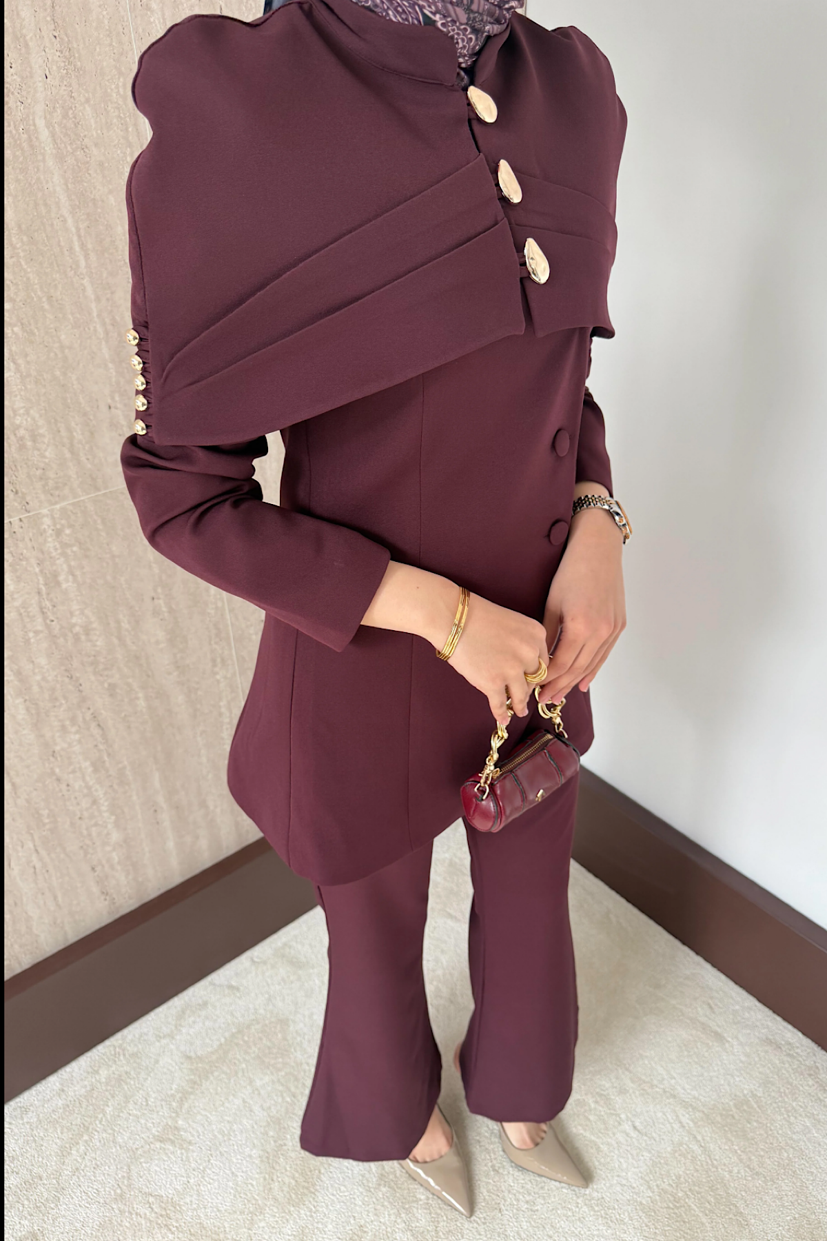 Bolerolu Takım BordoDubaiShowroomTAKIM26032