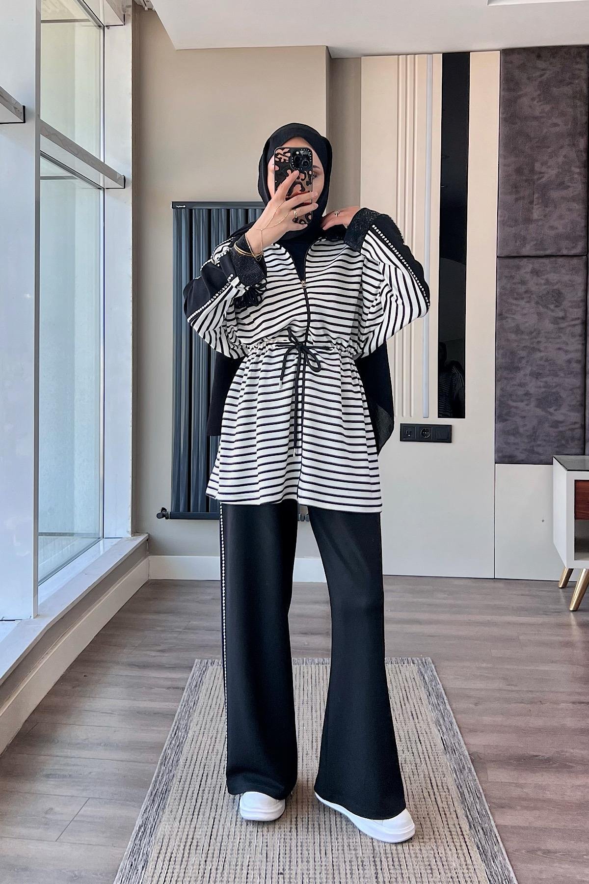 Çizgili Taşlı Oysho TakımDubaiShowroomTAKIM72054