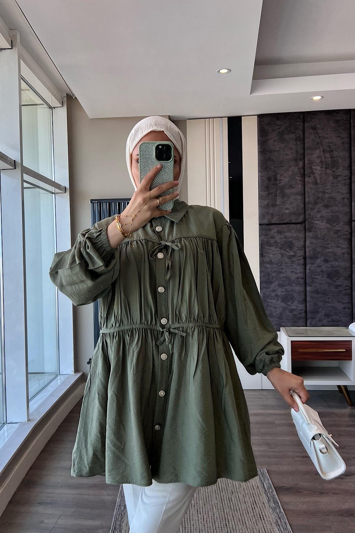 Modal Tunik YeşilDubaiShowroomÜST GİYİM02410-YŞL