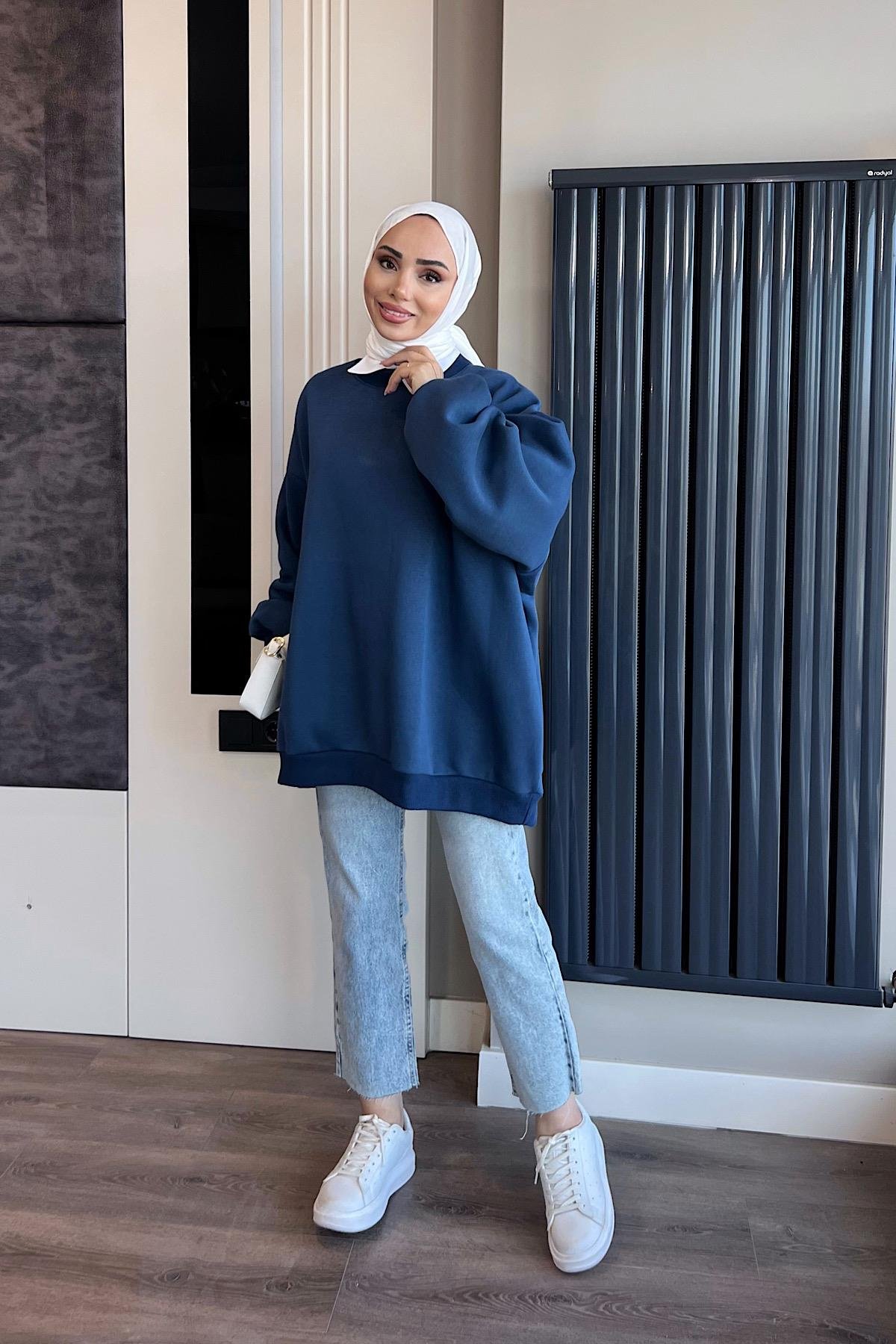 Üç İplik Kumaş Sweat İndigoDubaiShowroomSWEAT30890İNDGO