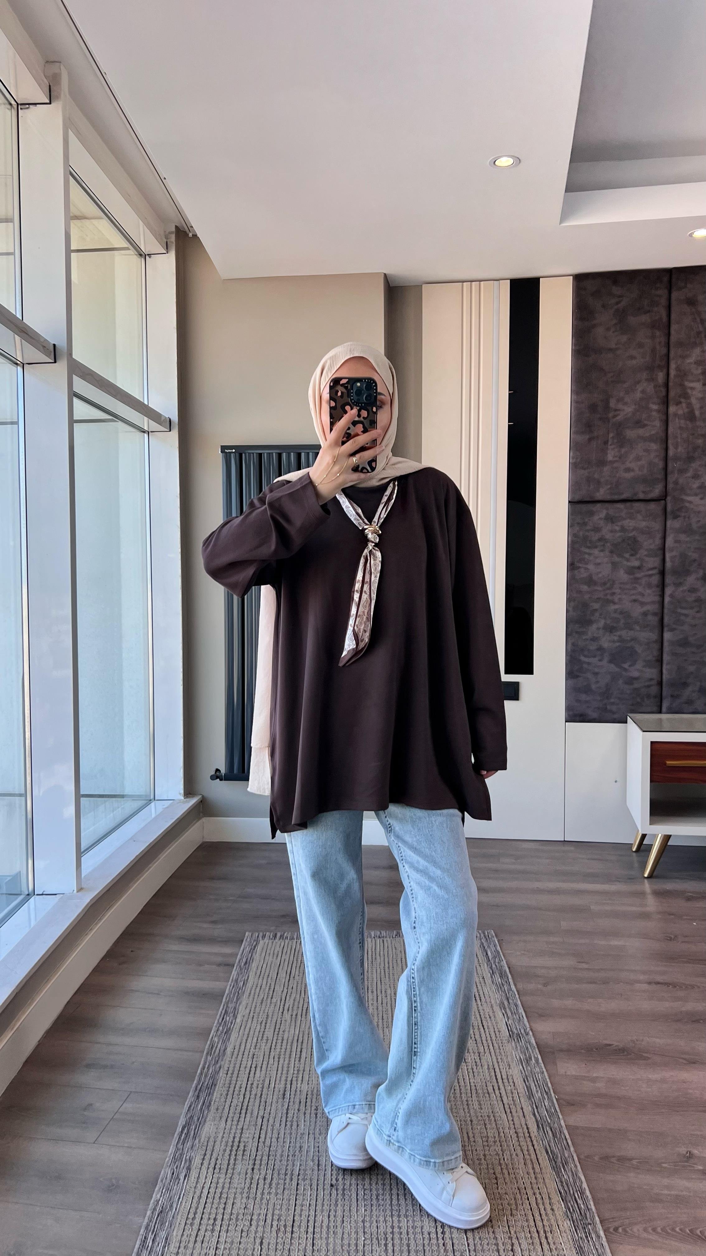 Fularlı Oysho Swaet KahverengiDubaiShowroomÜST GİYİM97970
