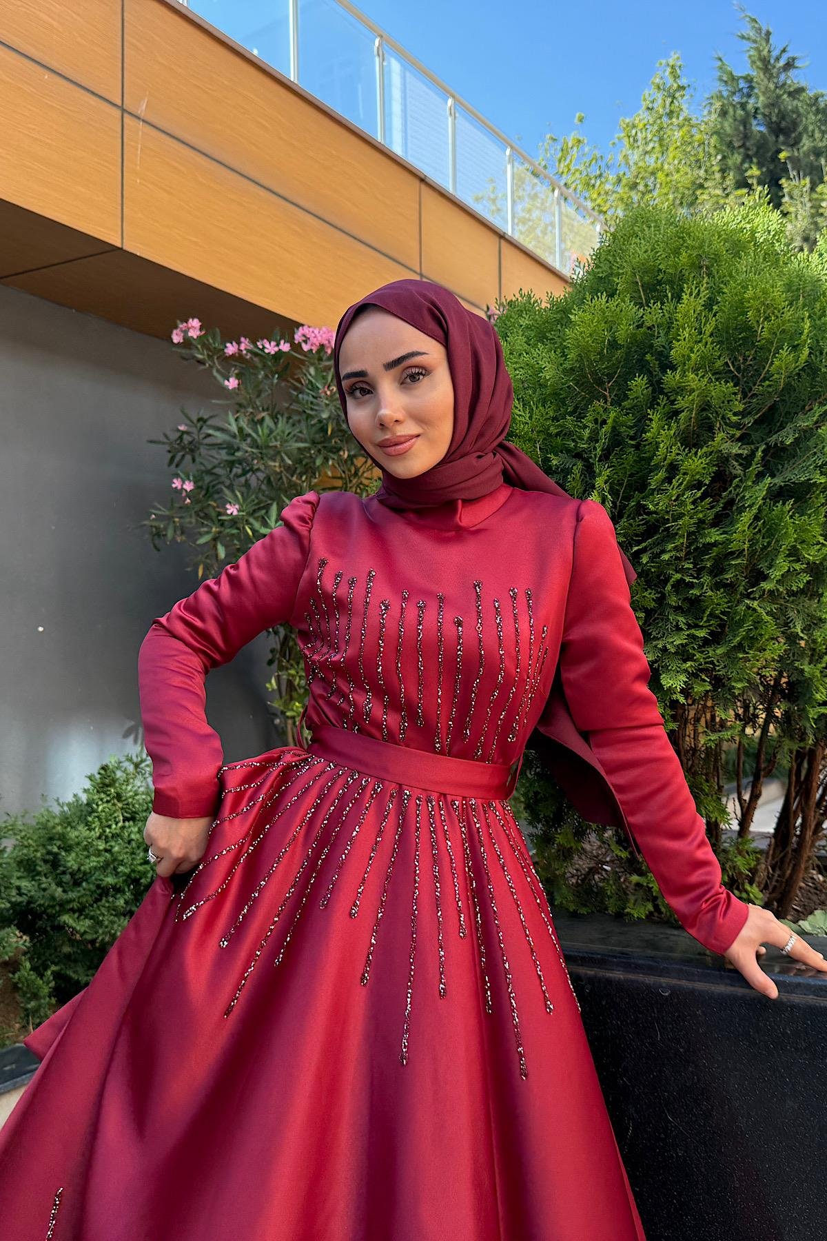 Göğüs Ve Eteği Taşlı Abiye DubaiShowroomABİYE8895--BRDABY