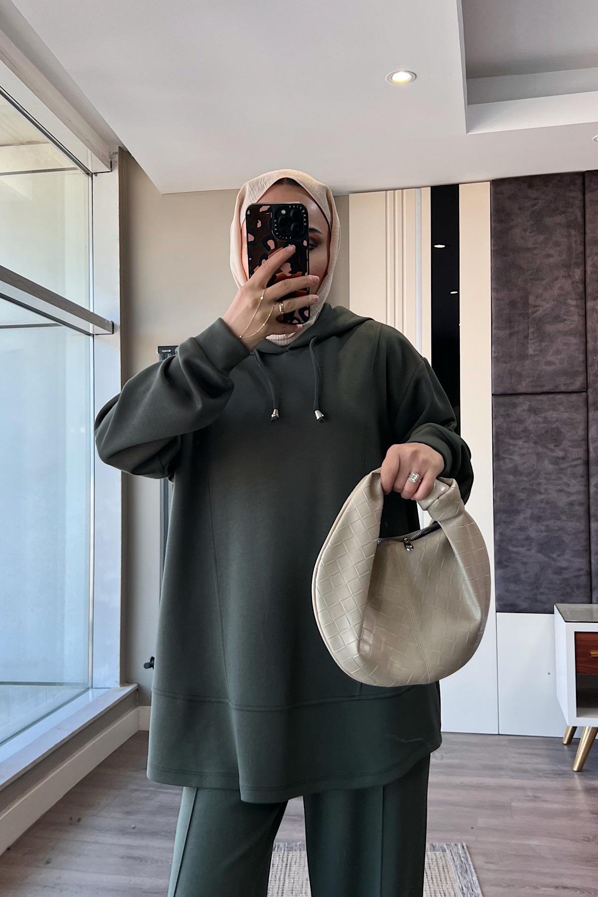 Kapşonlu Oysho Takım YeşilDubaiShowroomTAKIM43003
