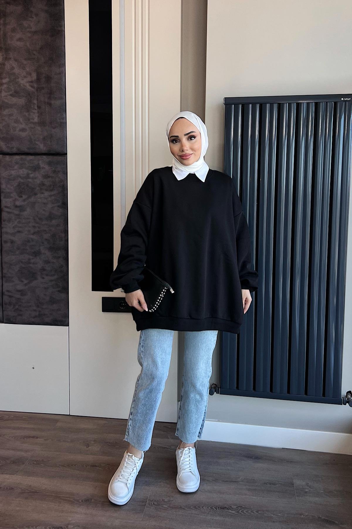 Üç İplik Kumaş Sweat  SiyahDubaiShowroomSWEAT30890BRDO
