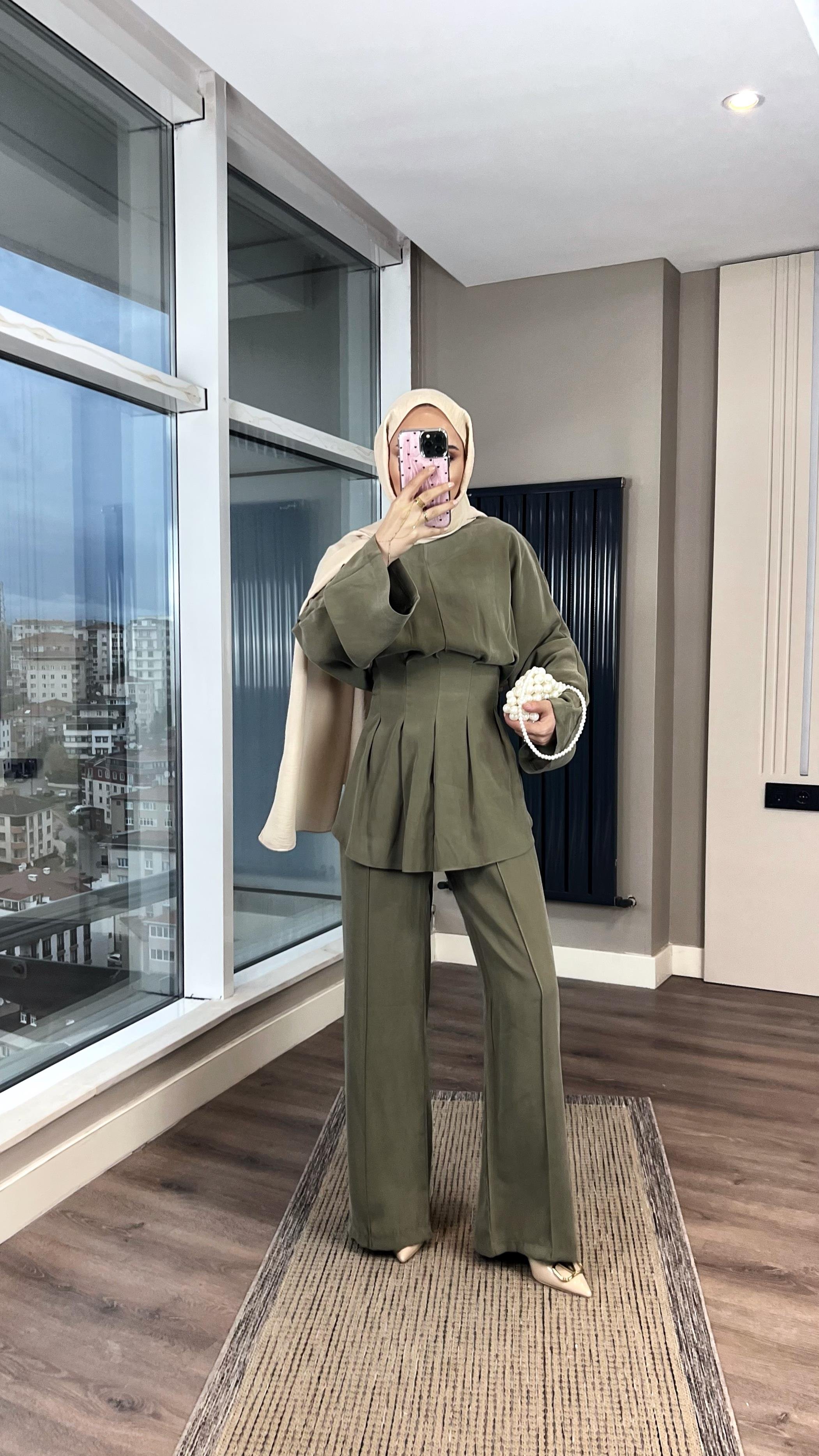 İkili Tensel Takım YeşilDubaiShowroomTAKIM00170-123