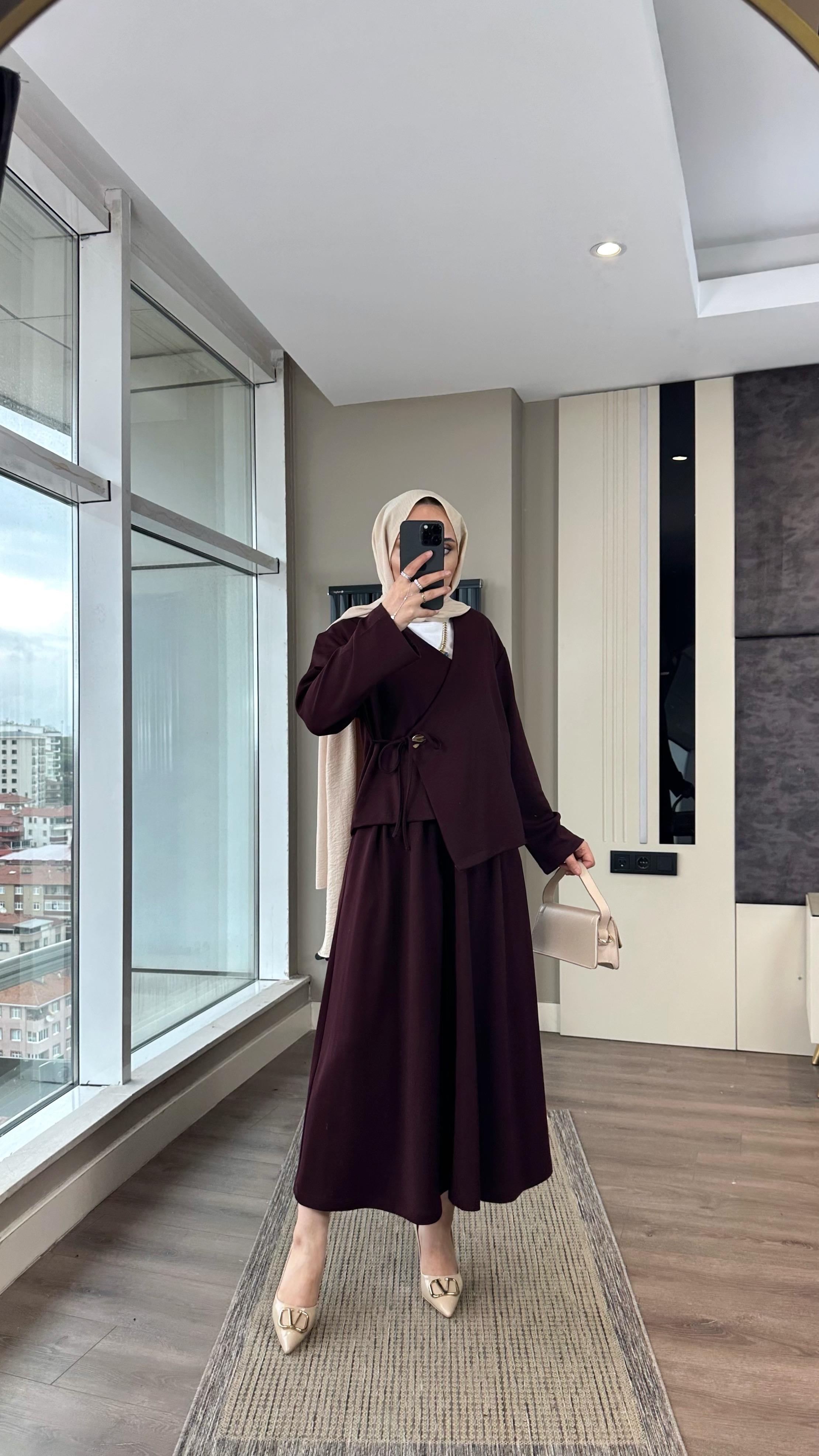 Lucas Modal Etekli Takım BordoDubaiShowroomTAKIM01035
