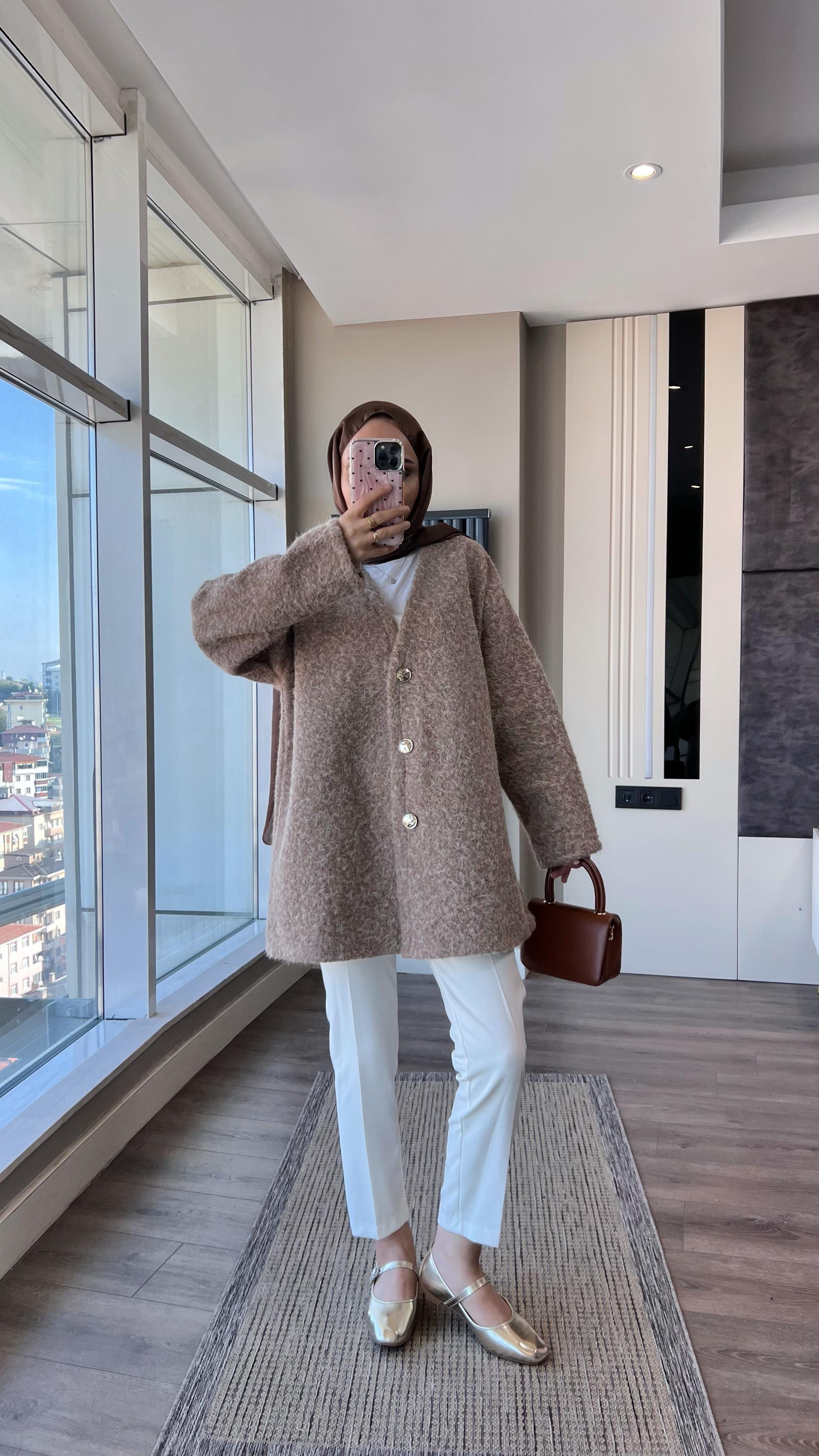 Kruvaze Yaka Buklet HırkaDubaiShowroomDIŞ GİYİM05536