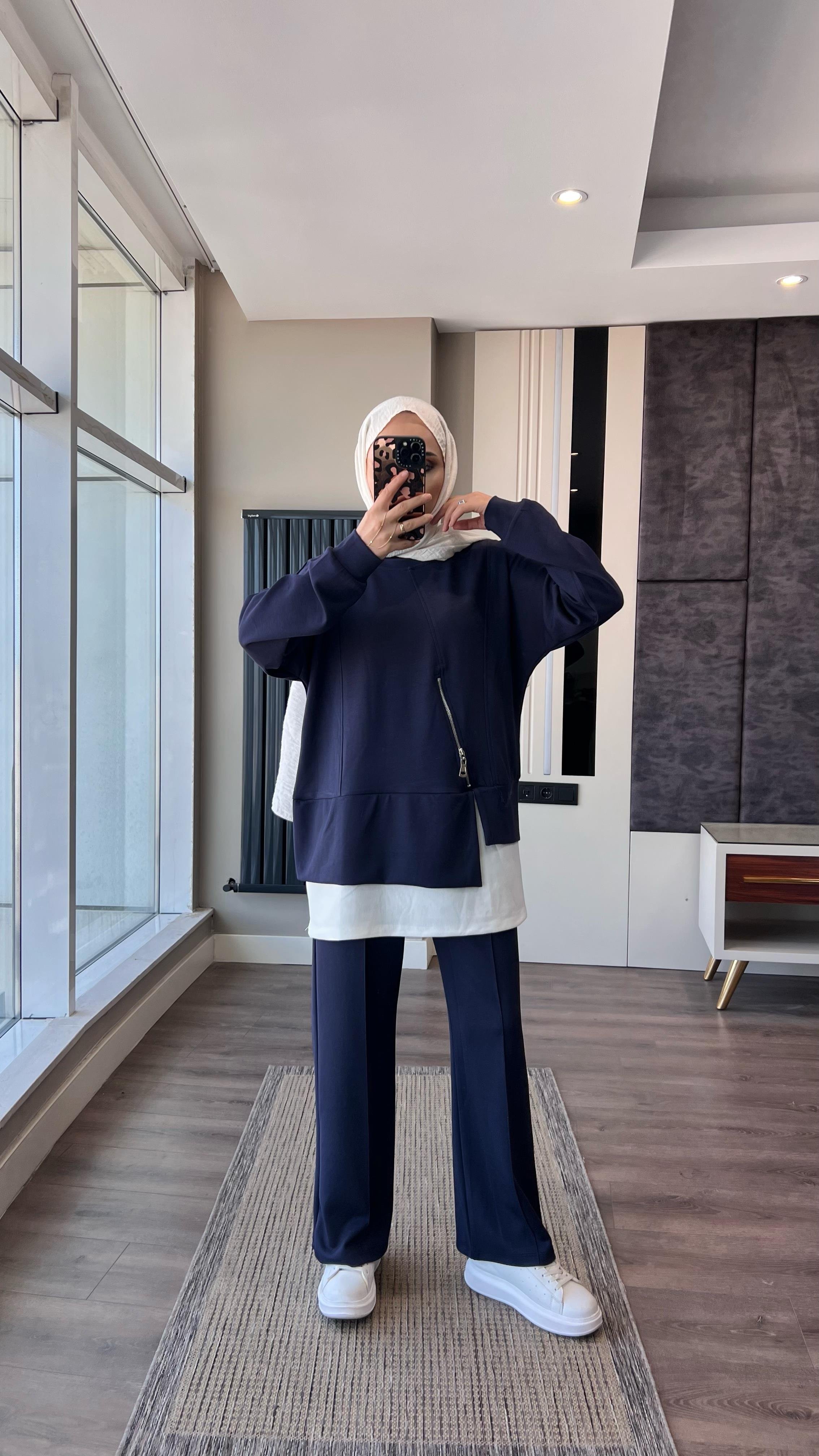 Altı Fermuar Detaylı Oysho takım Lacivert DubaiShowroomTAKIM19140