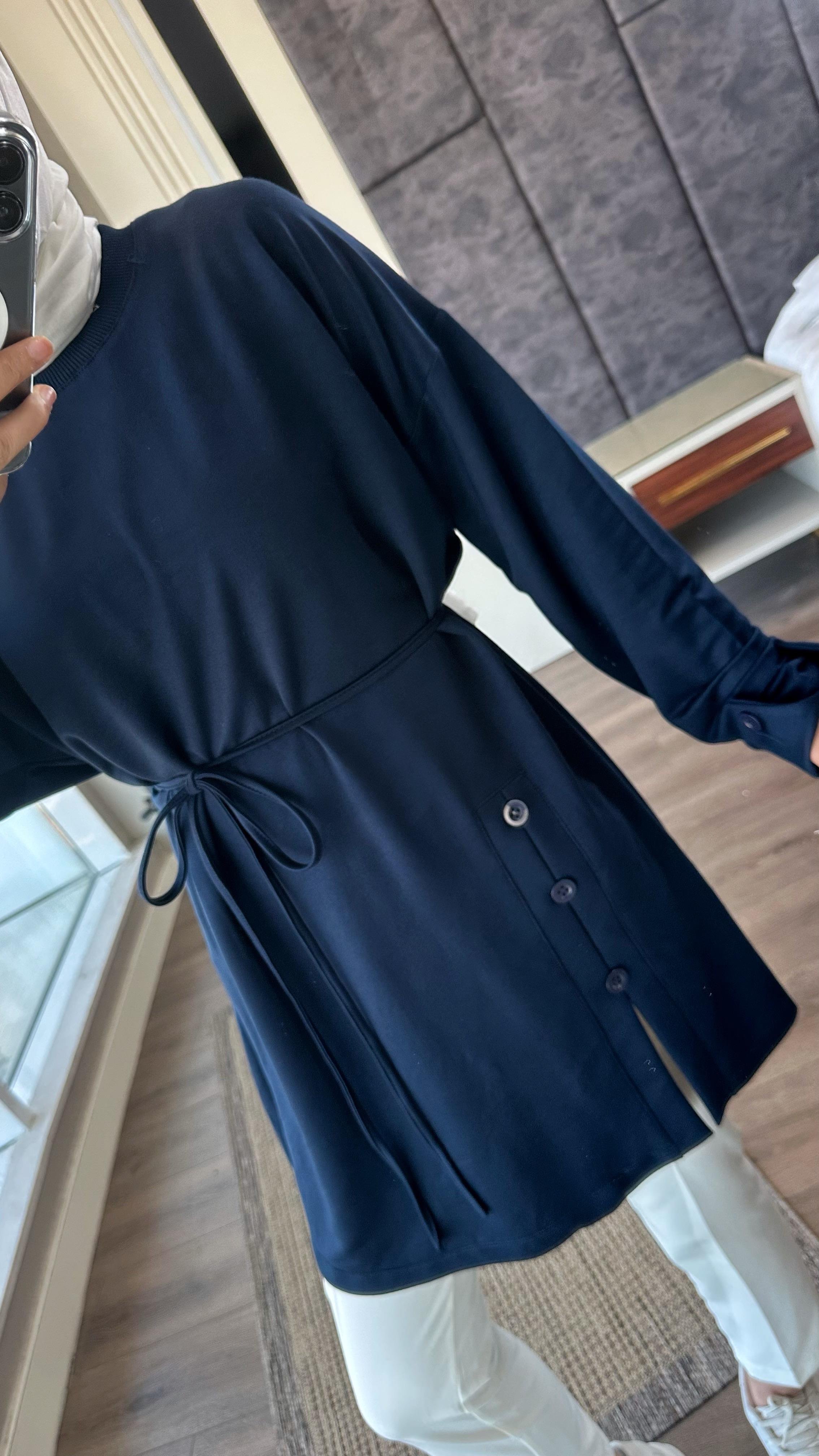 Düğme Detaylı Tunik LacivertDubaiShowroomÜST GİYİM17031