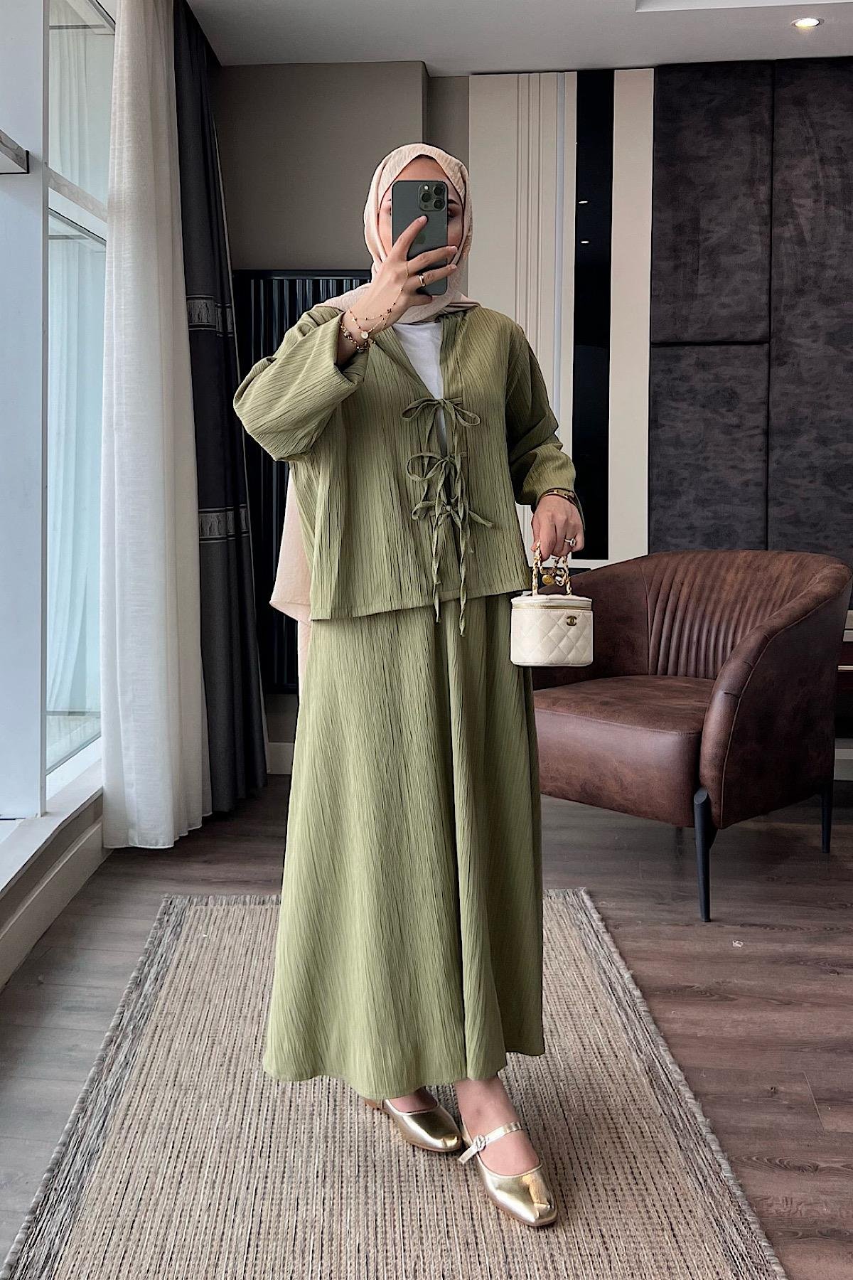 Kimonolu Takım YeşilDubaiShowroomTAKIM01953